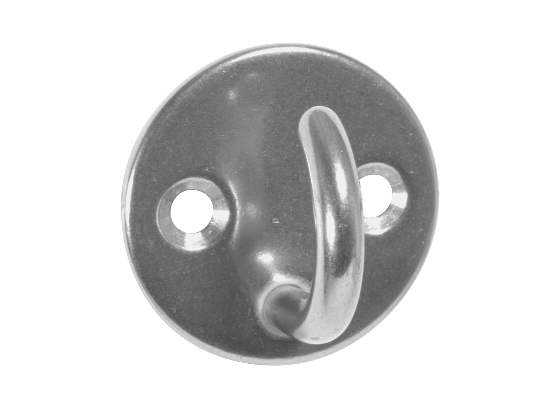 Platine ronde avec crochets ouvert inox Ø40mm x2