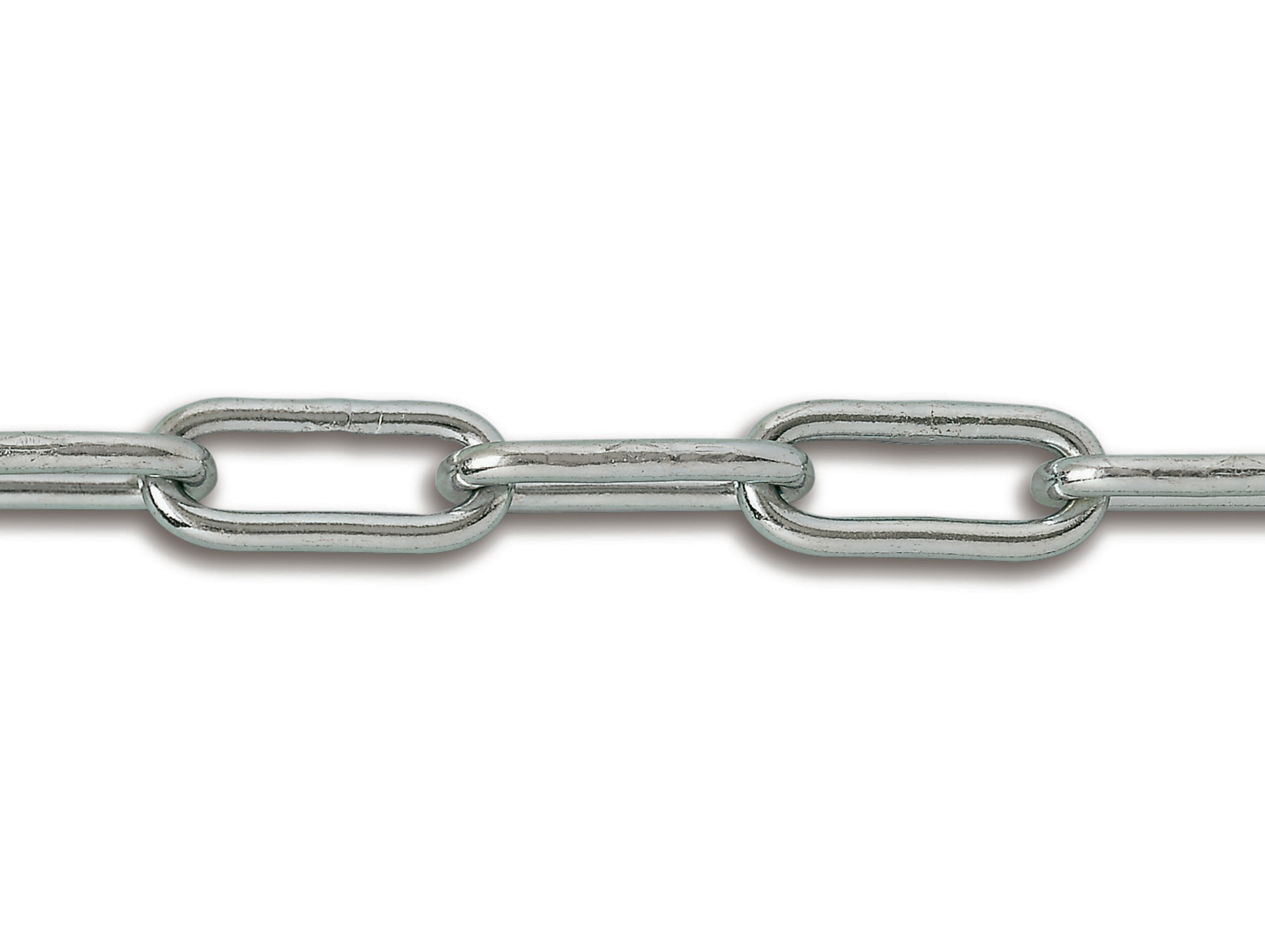 Chaîne soudée maille longue en acier zingué Ø3,5mm 2,5m