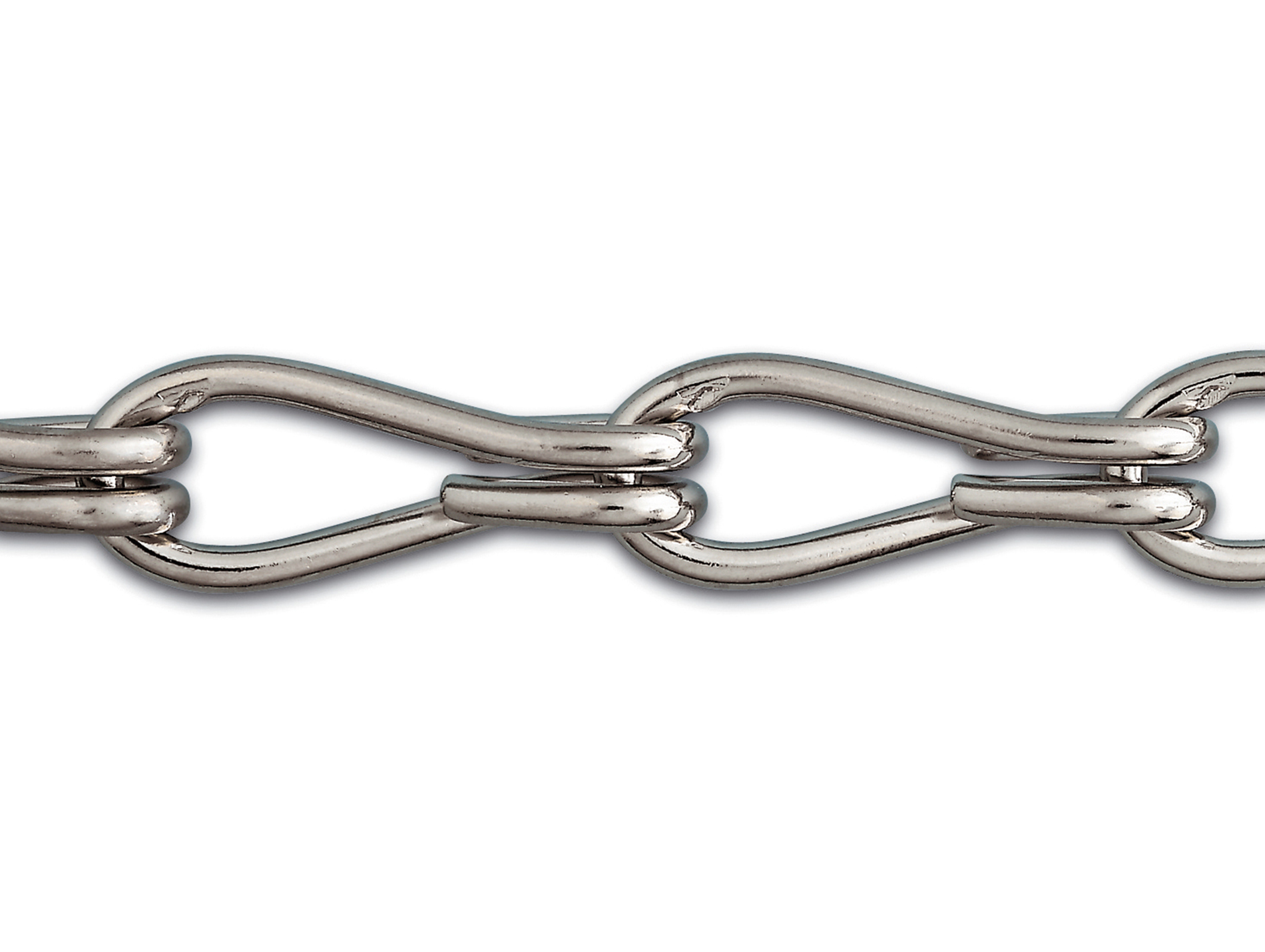 Chaîne non soudée double torsion acier nickelé Ø1,4mm 2,5m