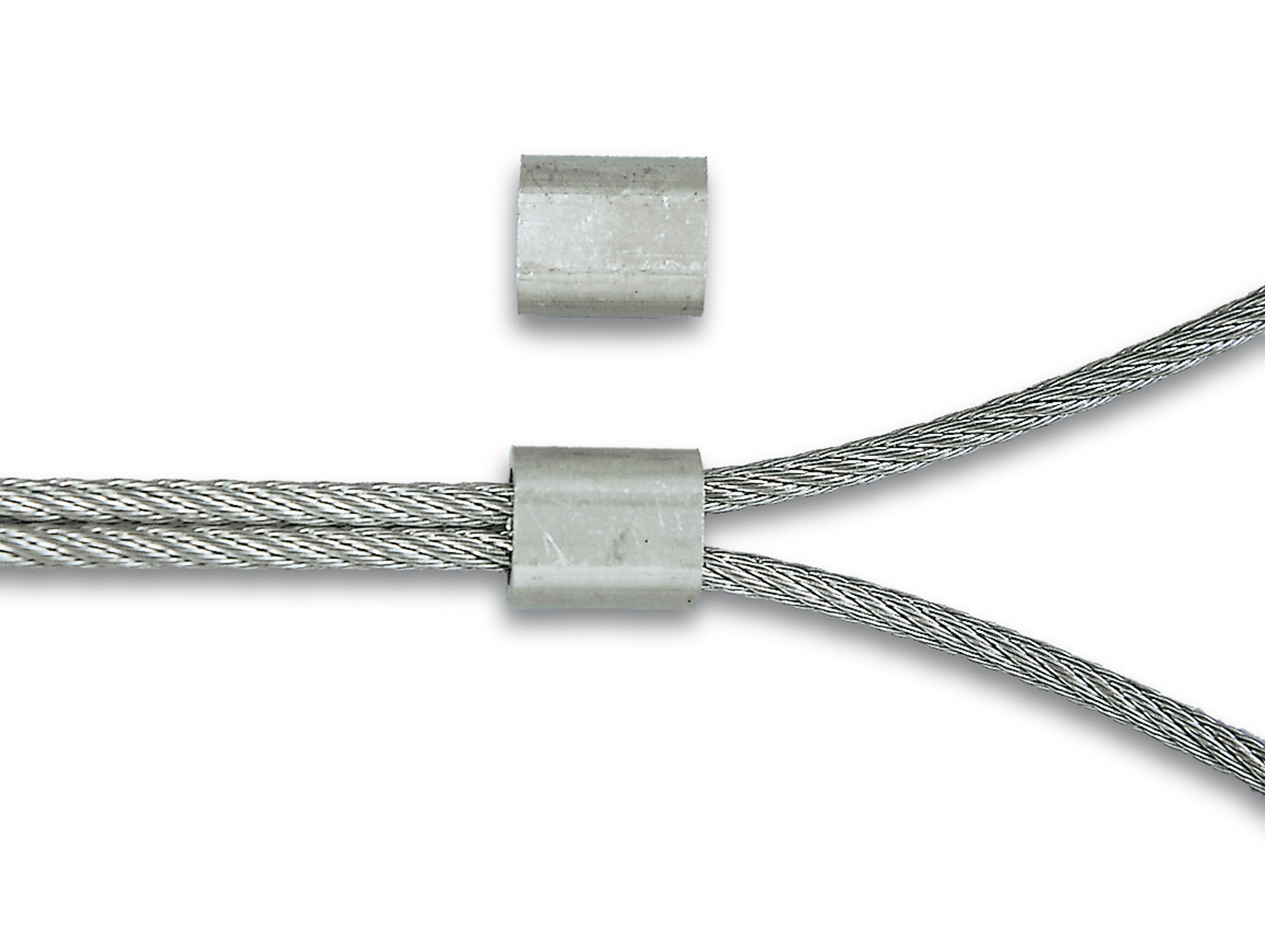 Manchon en aluminium pour câbles Ø5mm x2