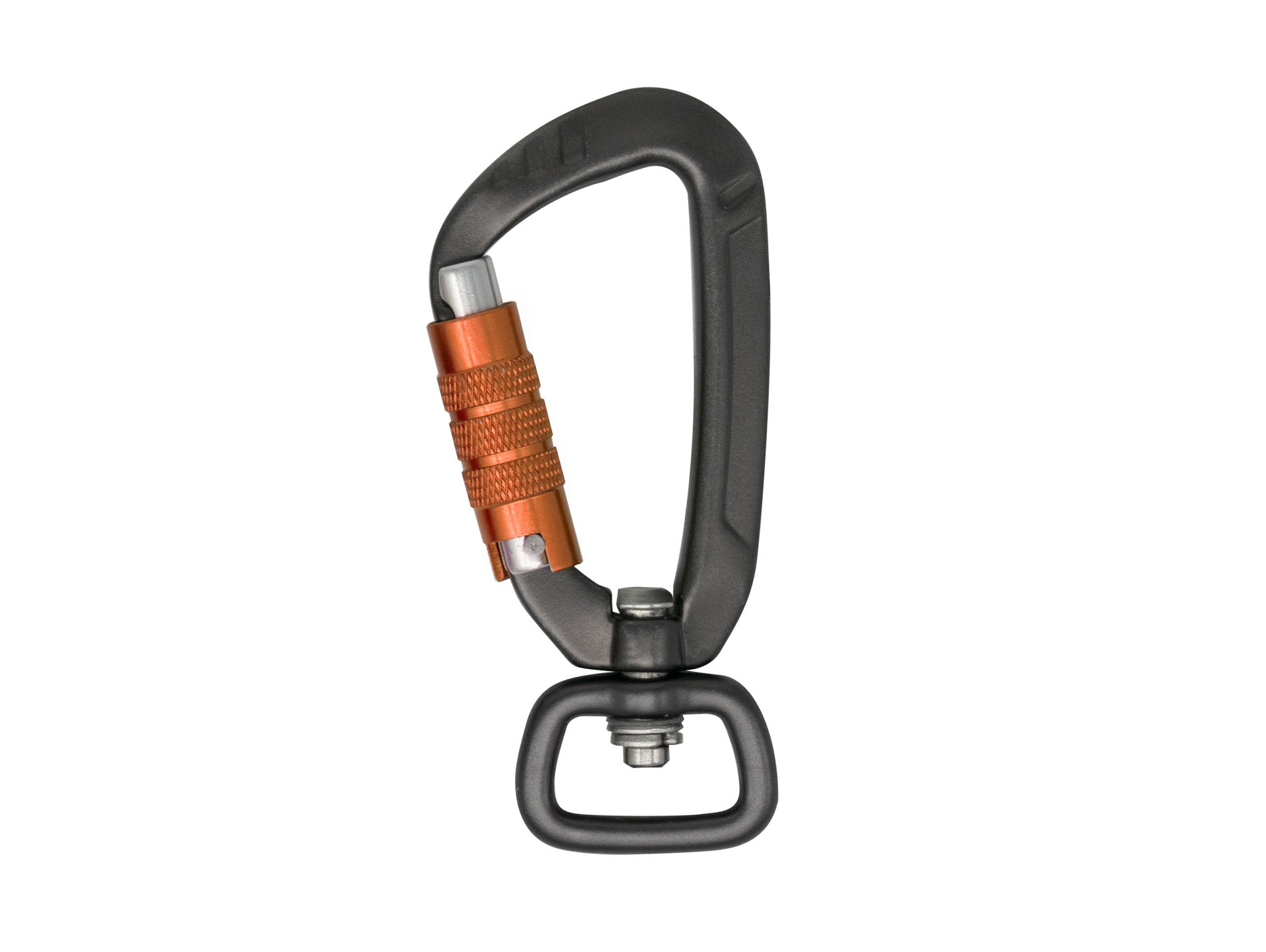 Mousqueton à touret avec linguet aluminium L.85mm noir