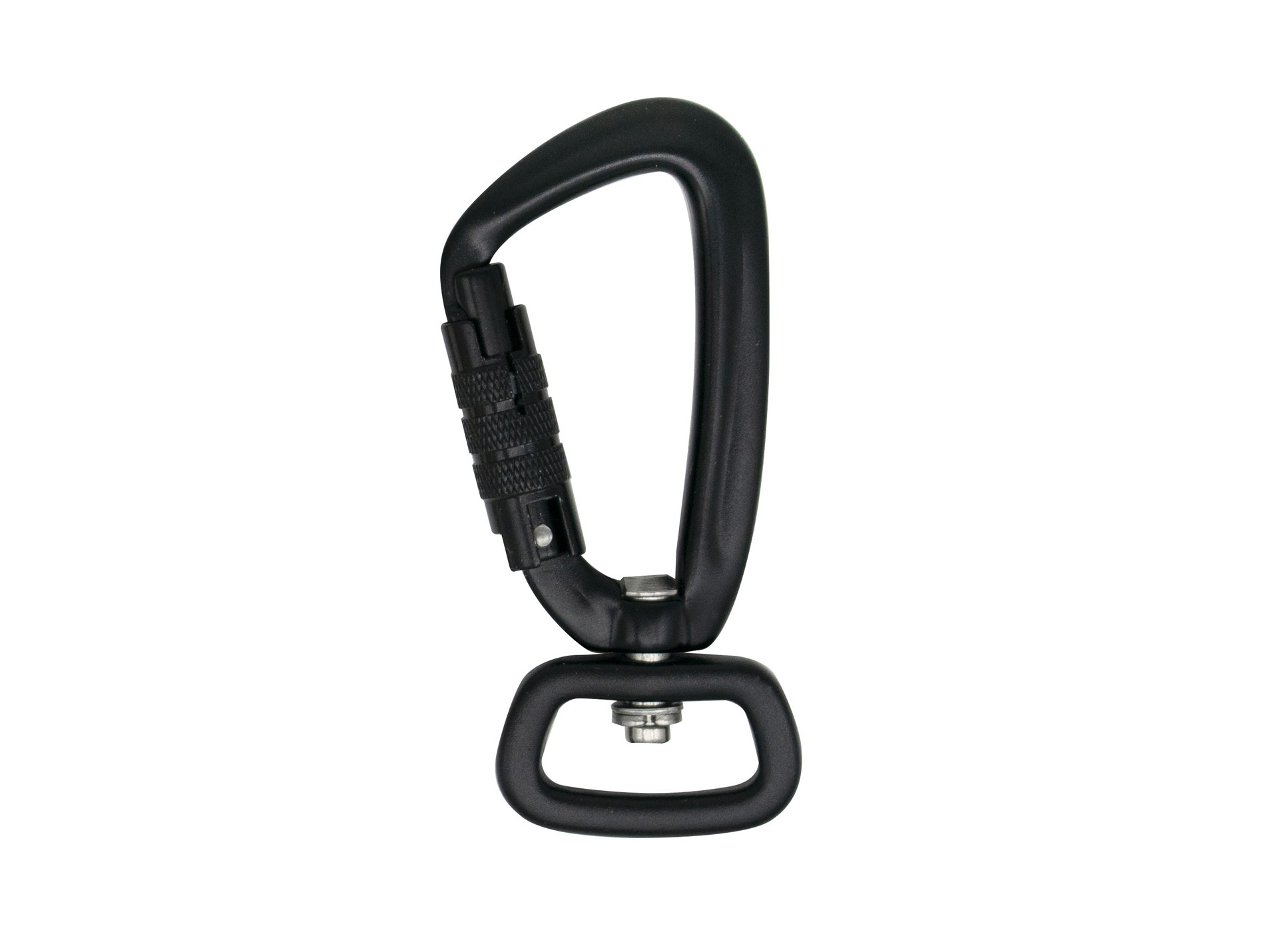 Mousqueton à touret avec linguet aluminium L.86mm noir