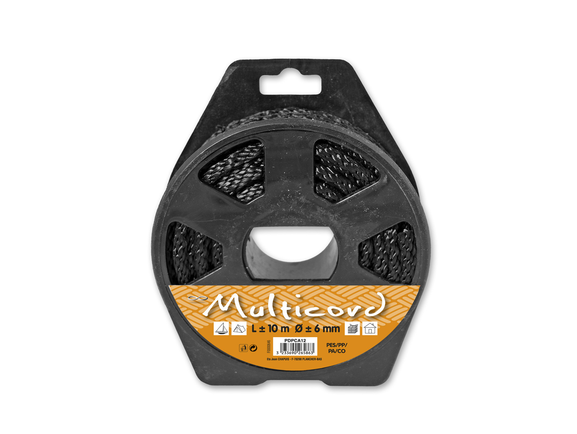 Corde tressée polypropylène Ø6mm 10m