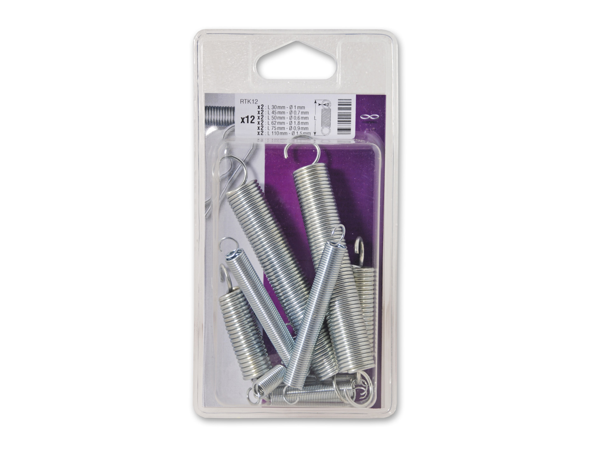 Ressorts de traction acier galvanisé x12