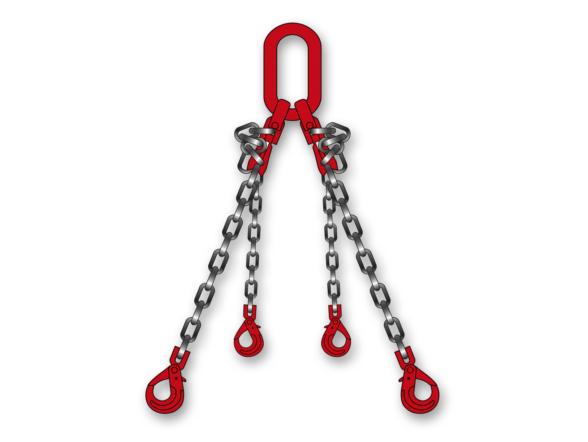 Elingue chaîne 4 brins avec crochet et griffe L.2m