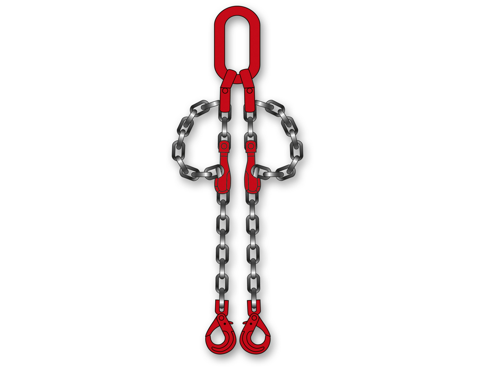 Elingue chaîne 2 brins et 2 crochets L.2m