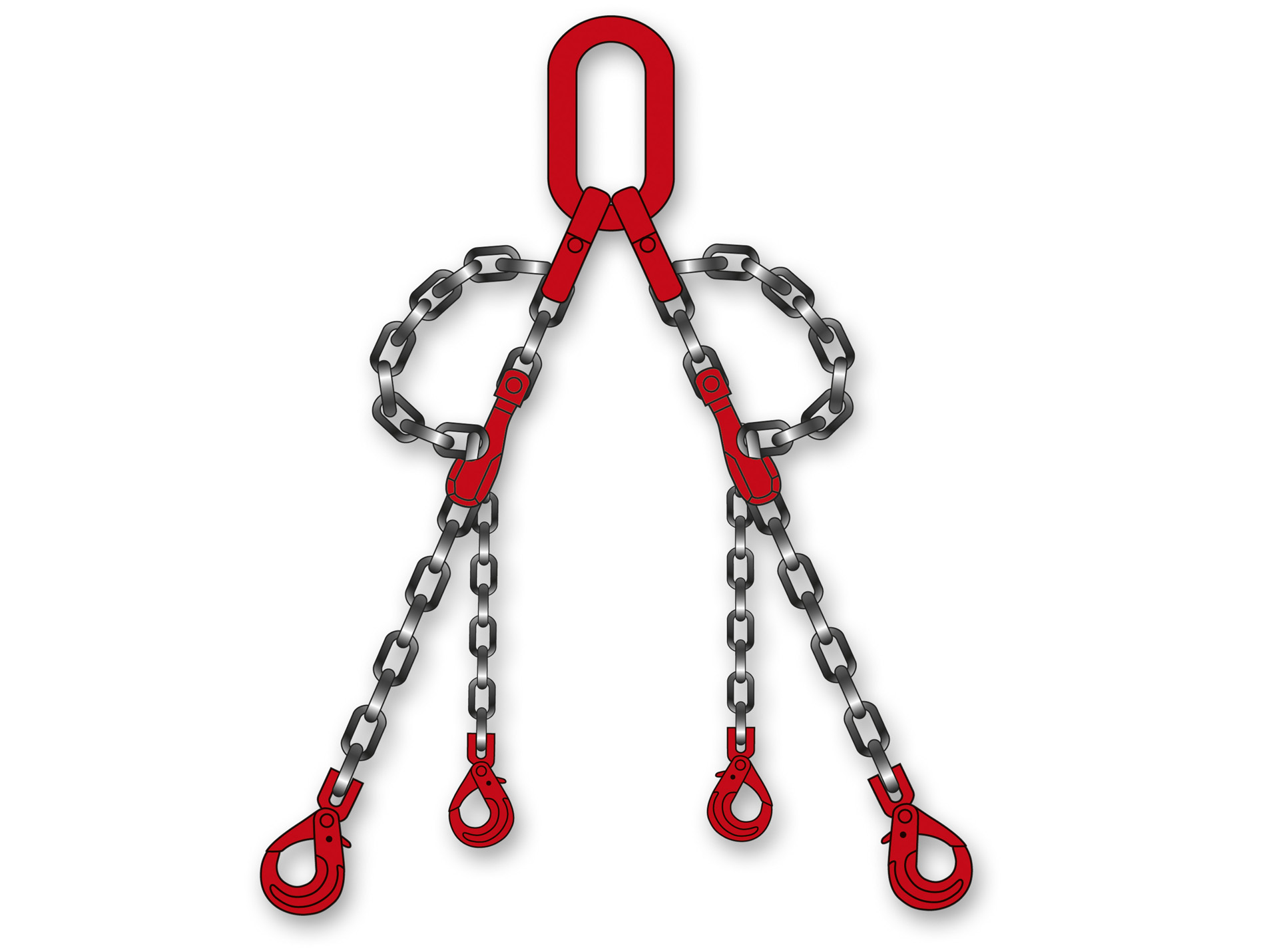 Elingue chaîne 4 brins et 2 crochets L.2m