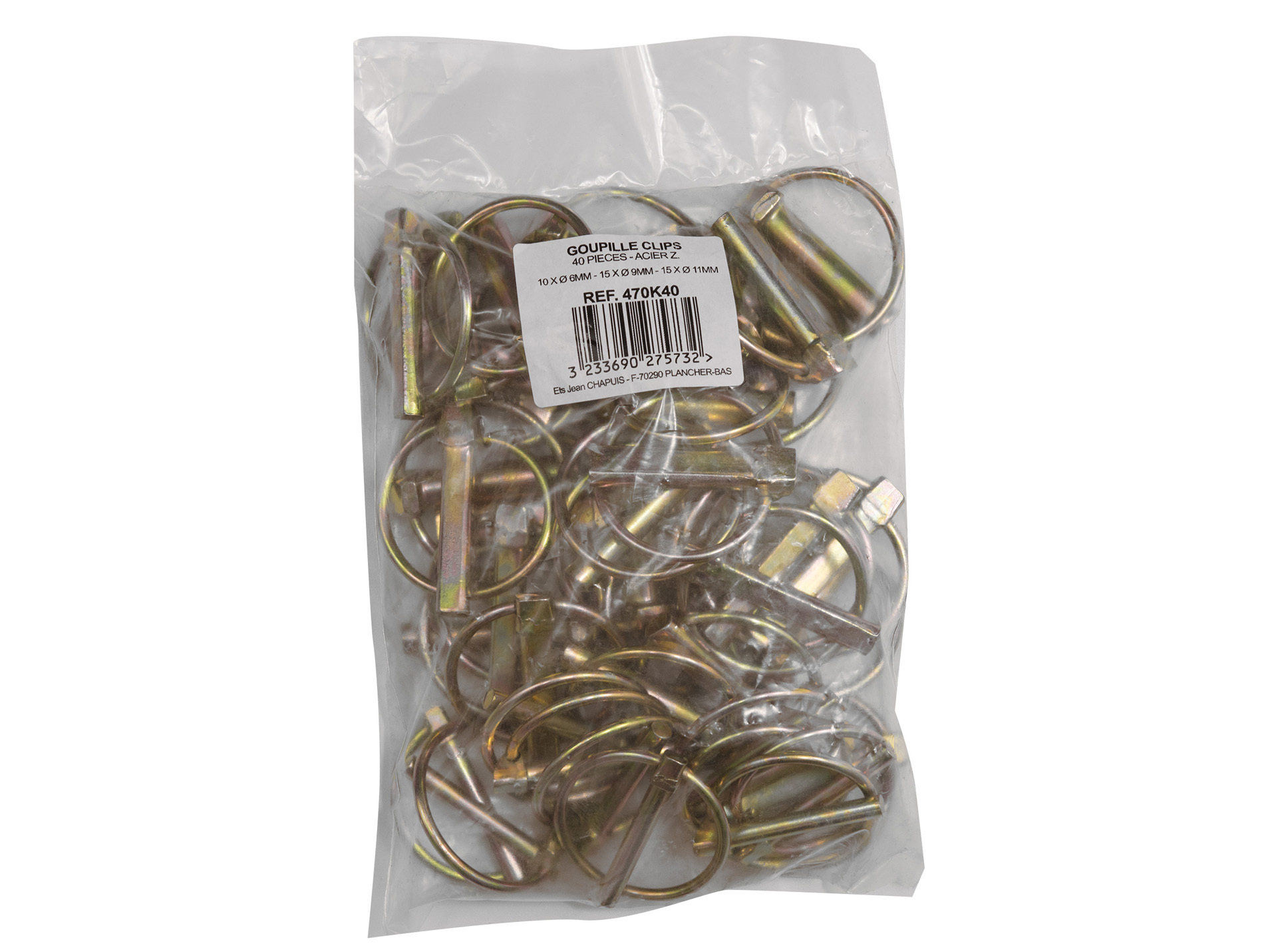 Goupille à clip Ø6/9/11mm x40