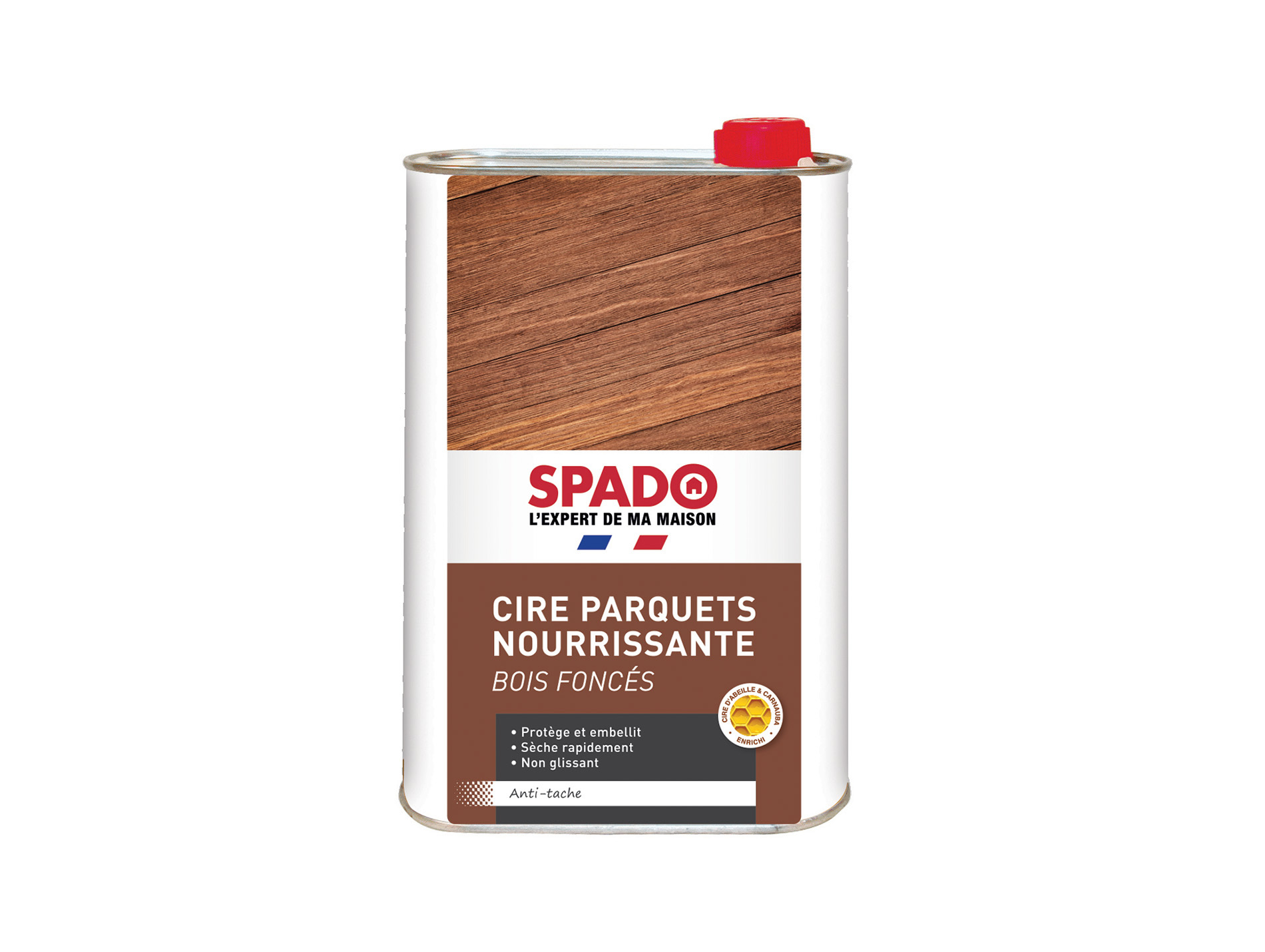 Cire nourrissante SPADO pour parquets bois foncés 1L