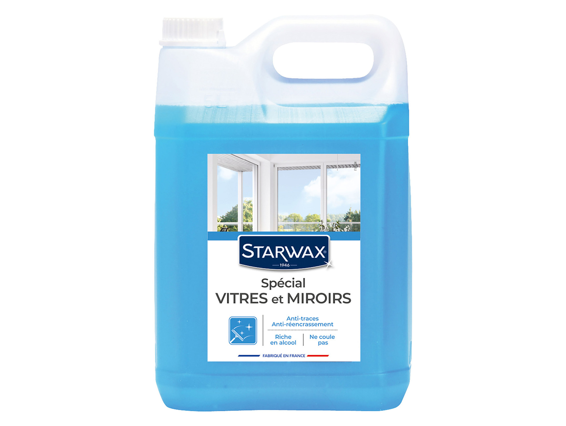 Nettoyant à l'alcool spécial vitres et miroirs STARWAX 5L
