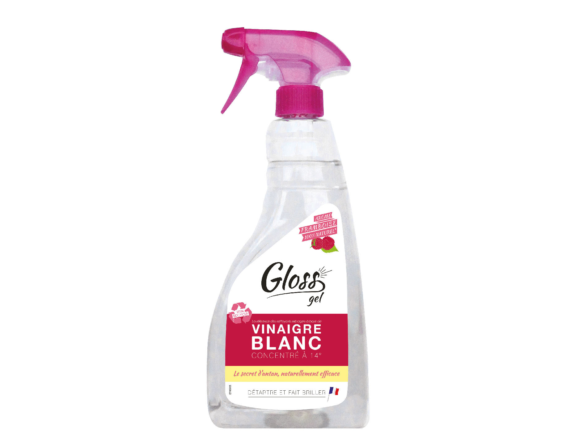 Vinaigre blanc en gel GLOSS senteur framboise 750ml