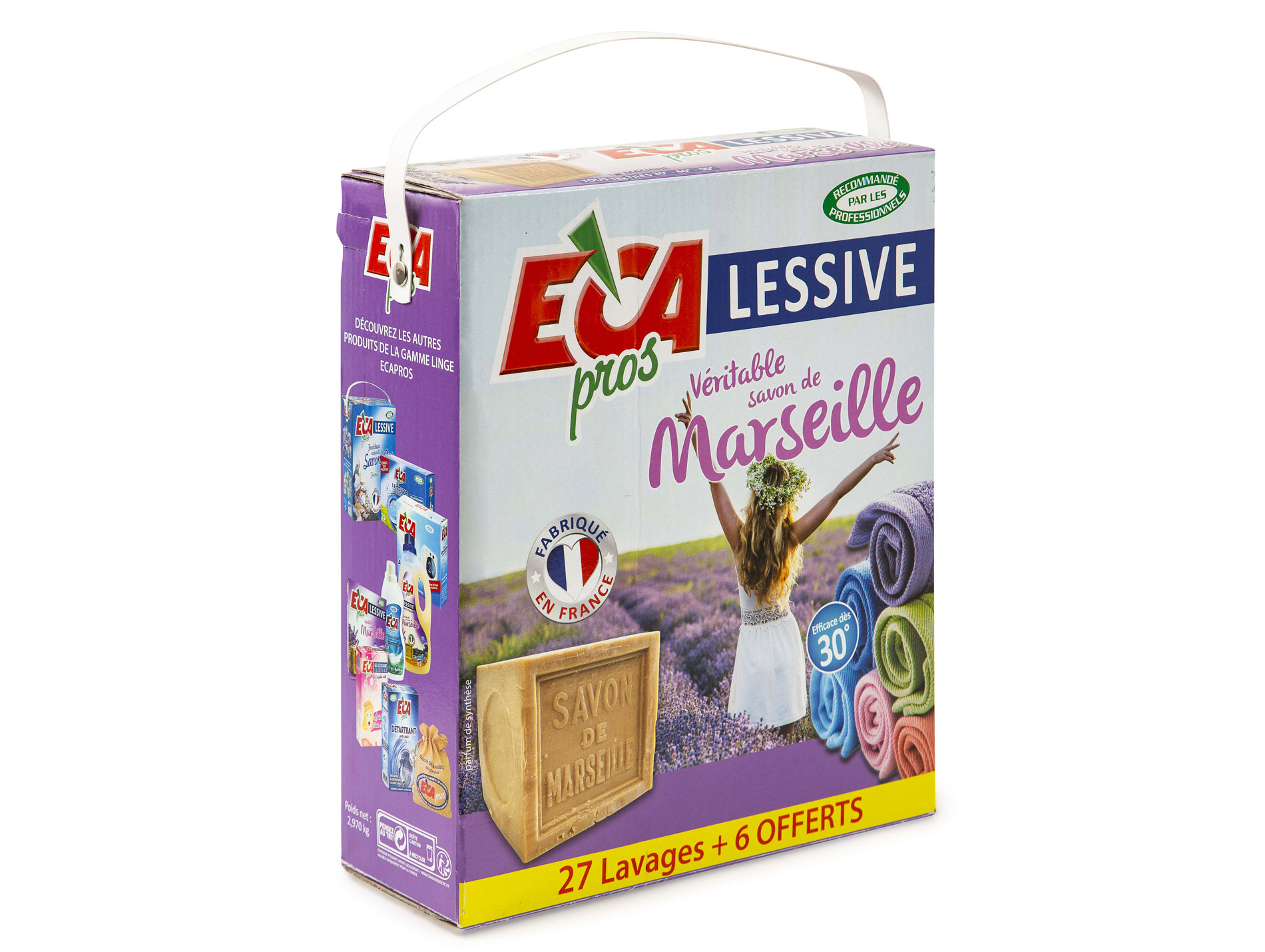 Lessive en poudre au savon de Marseille 2,97kg