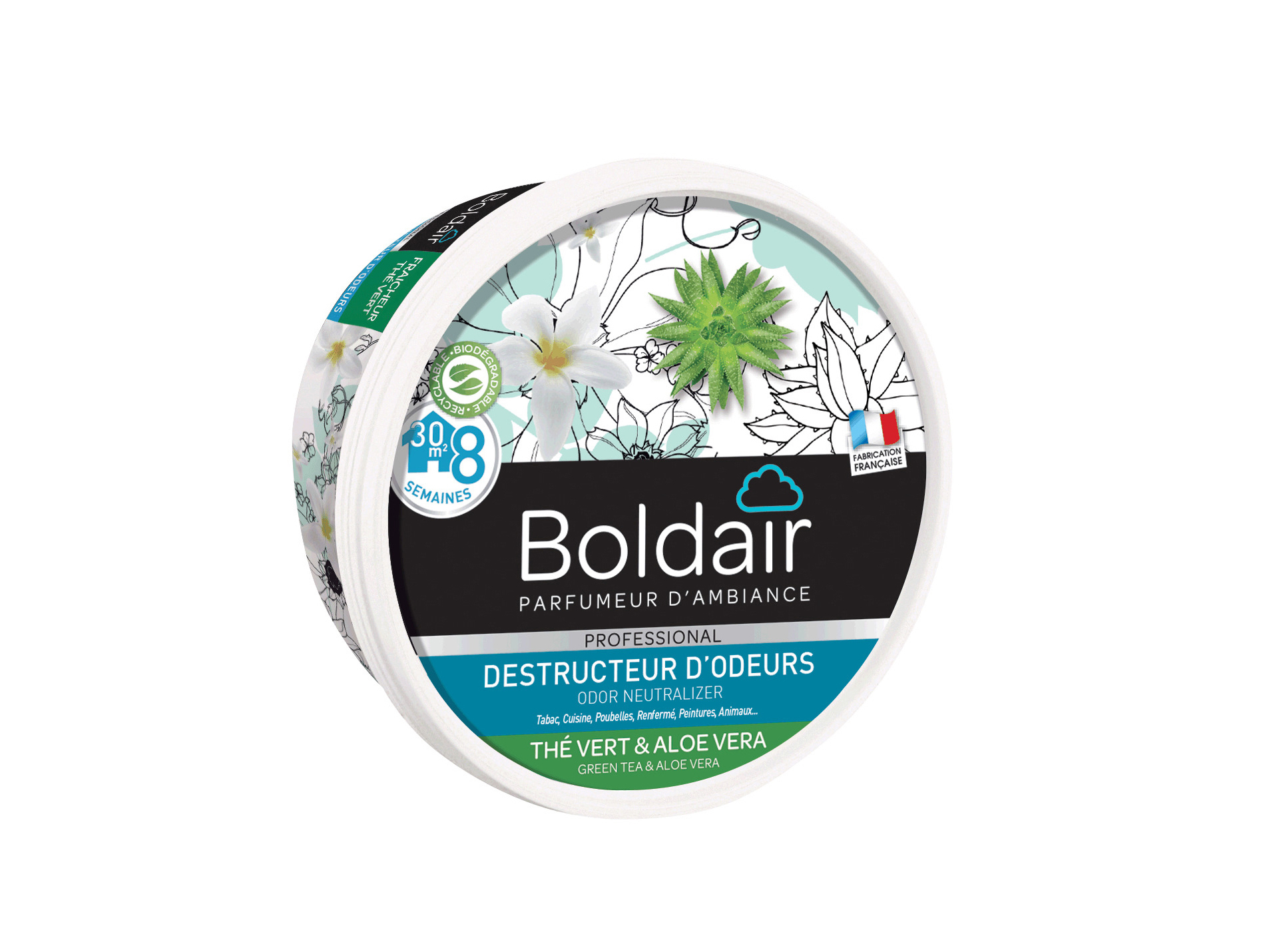 Boldair gel destructeur d'odeurs 300g Thé Vert