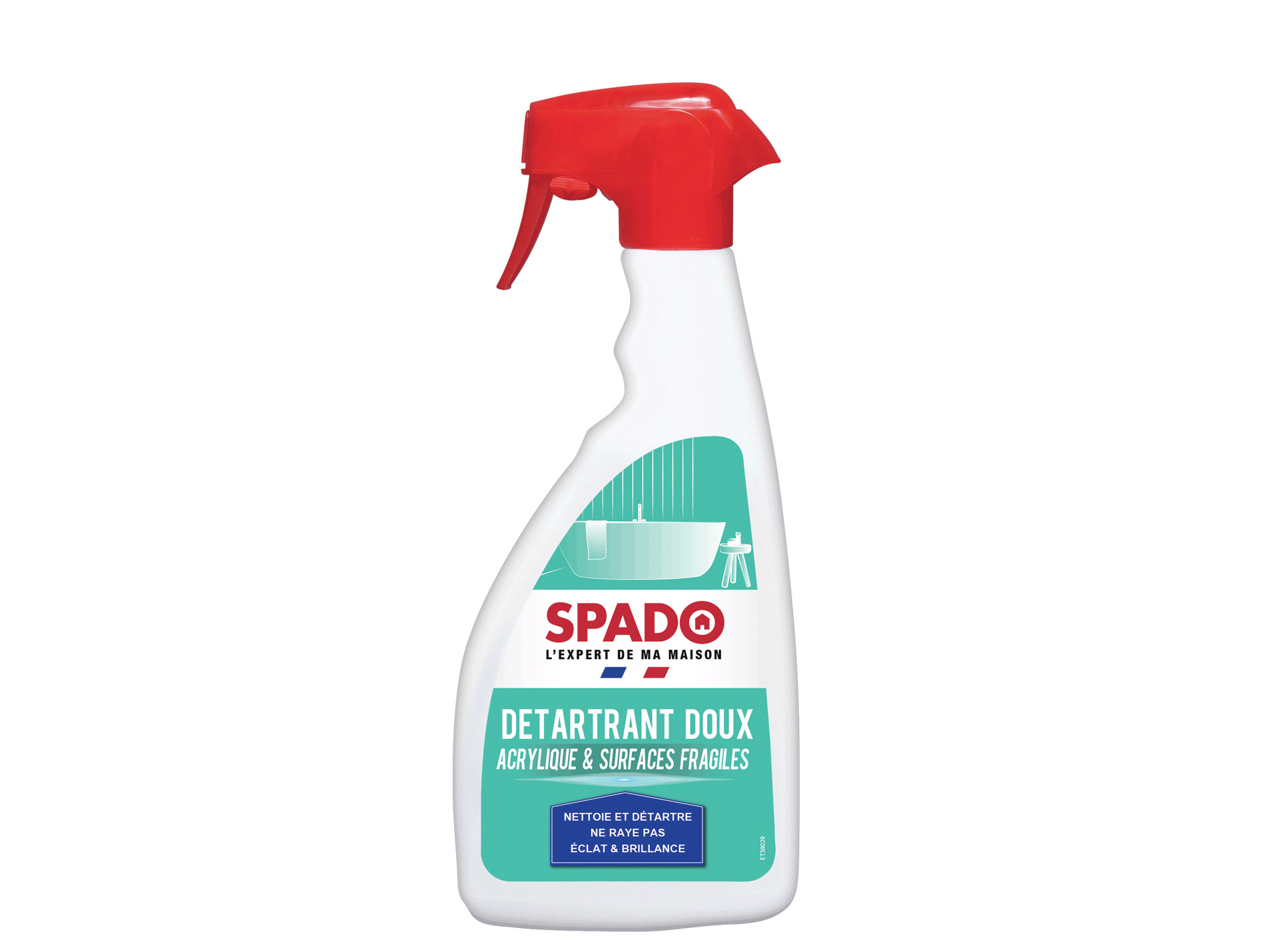 Détartrant doux acrylique et surfaces fragiles 500ml SPADO