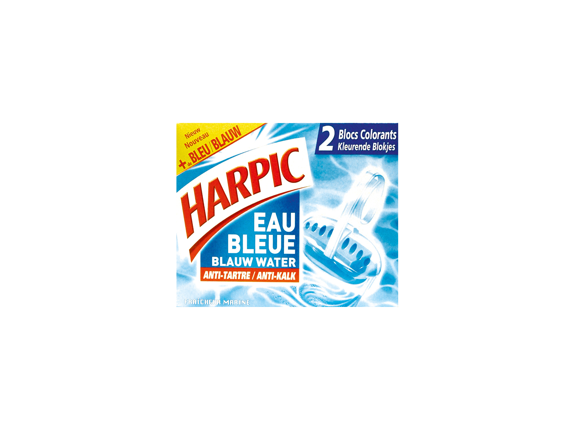 Bloc nettoyant cuvette WC sans cage Harpicx2