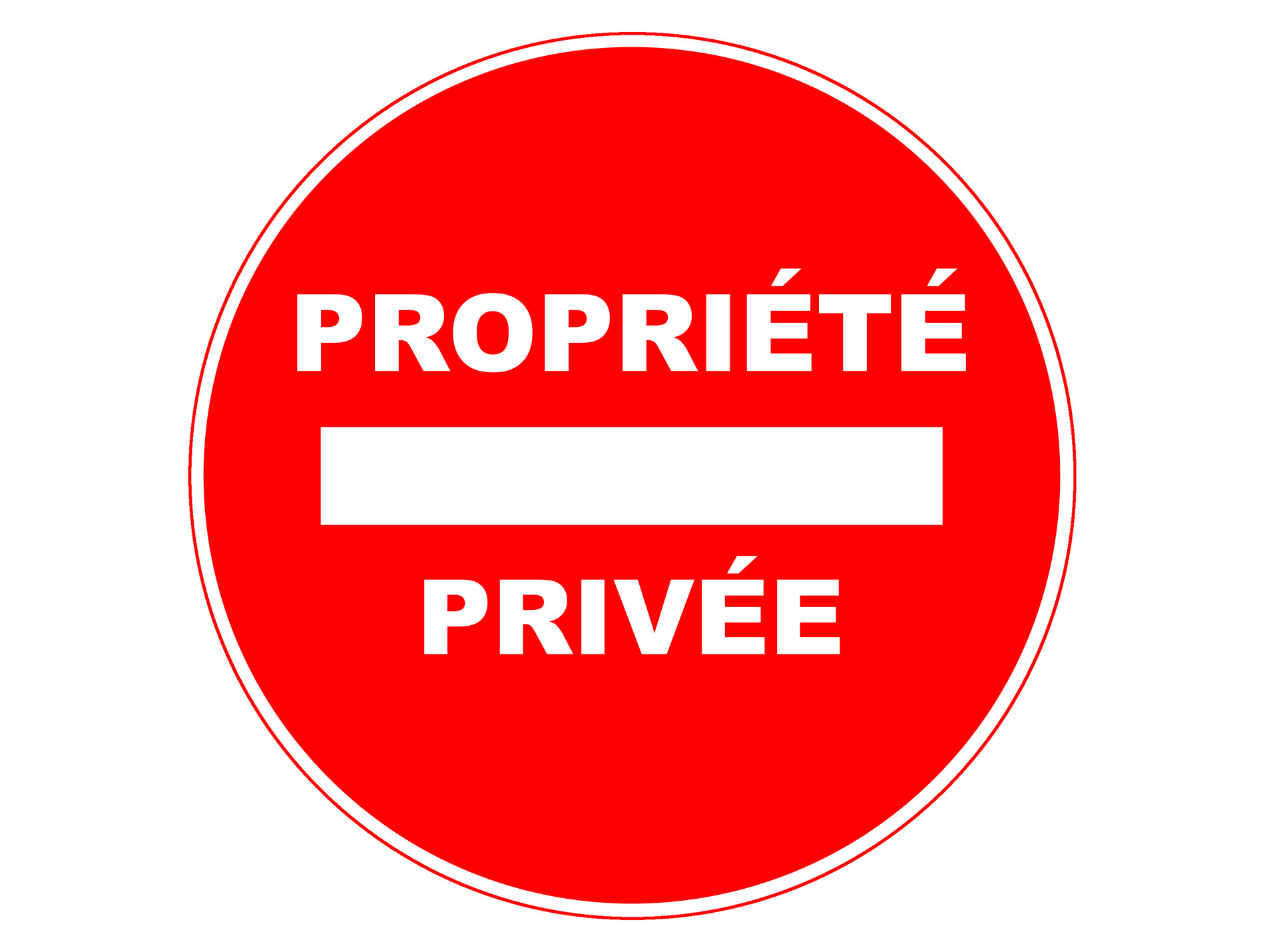 Panneau signalisation Propriété privée Ø280mm