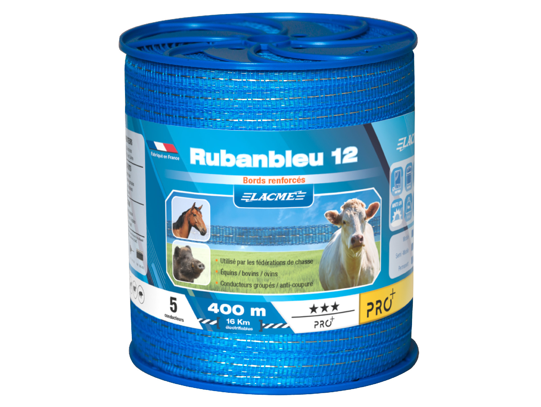 Ruban LACME l.12mm x L.400m bleu