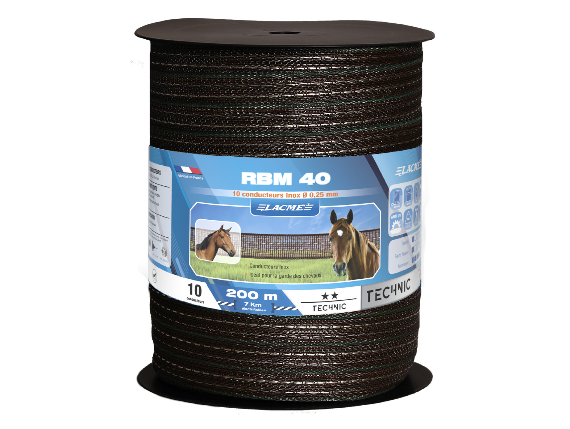 Ruban LACME l.40mm x L.200m marron