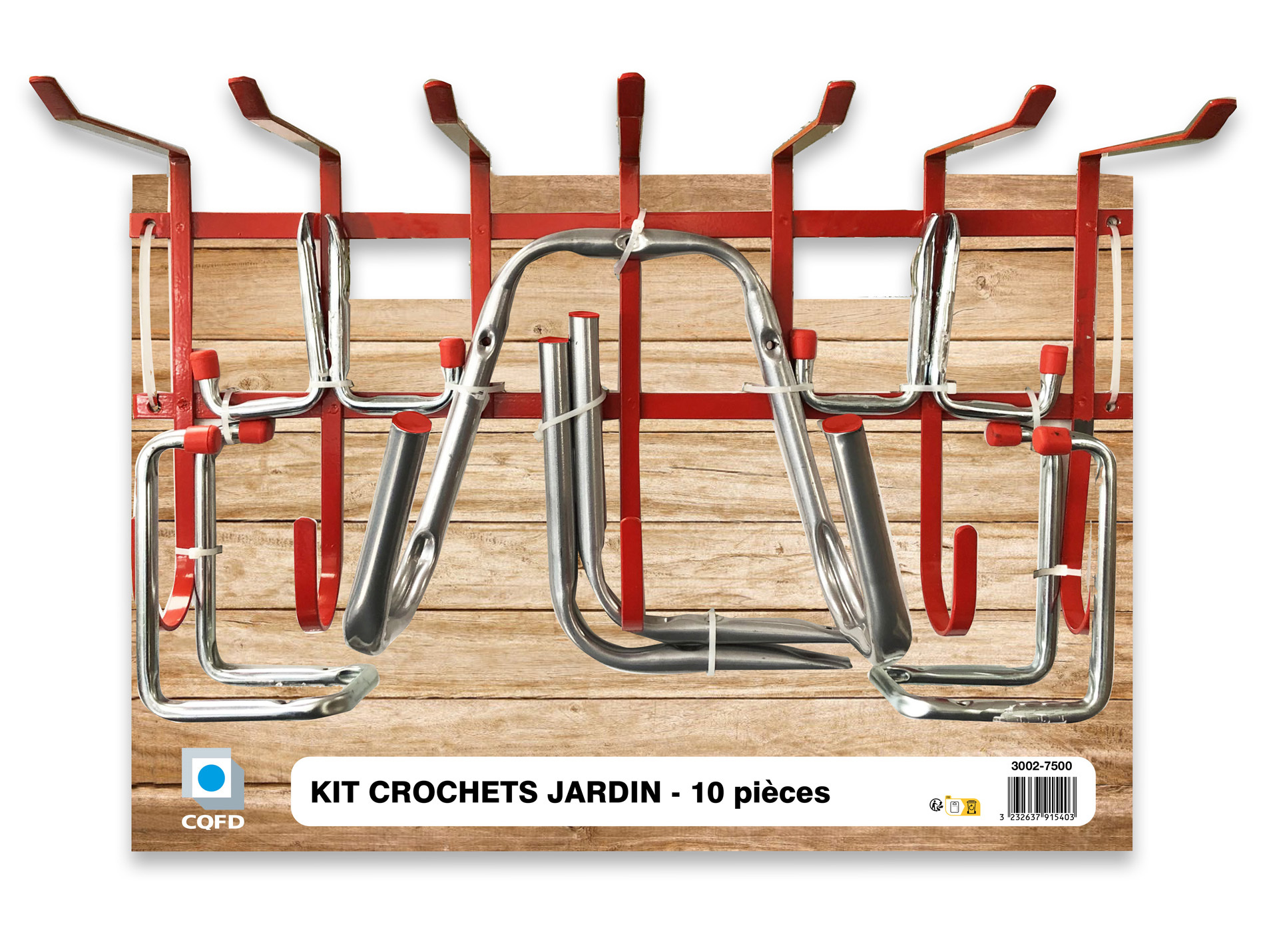 Kit ratelier universel + 9 crochets