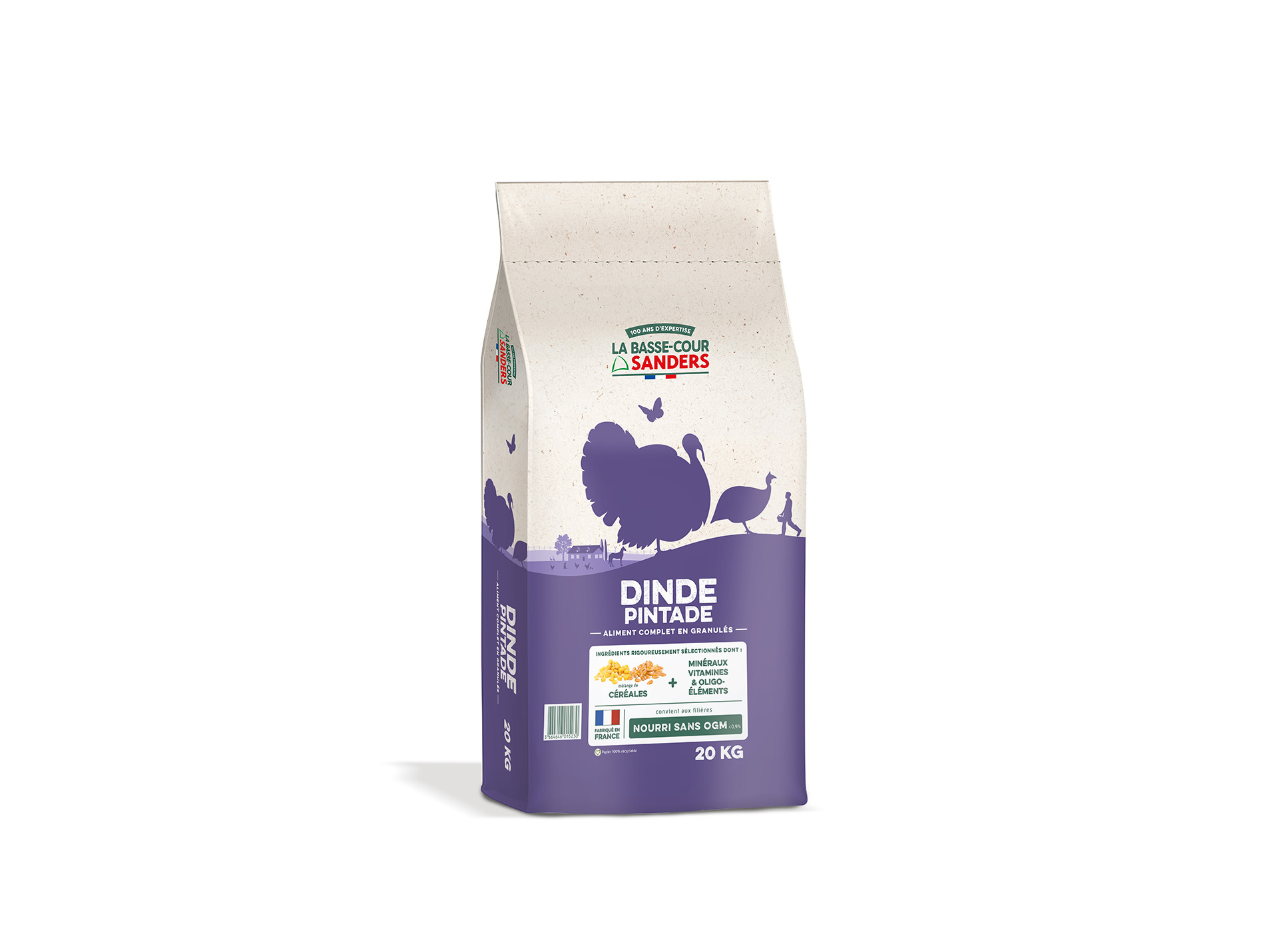 Aliment complet en vermicelle SANDERS pour dinde et pintade 20kg