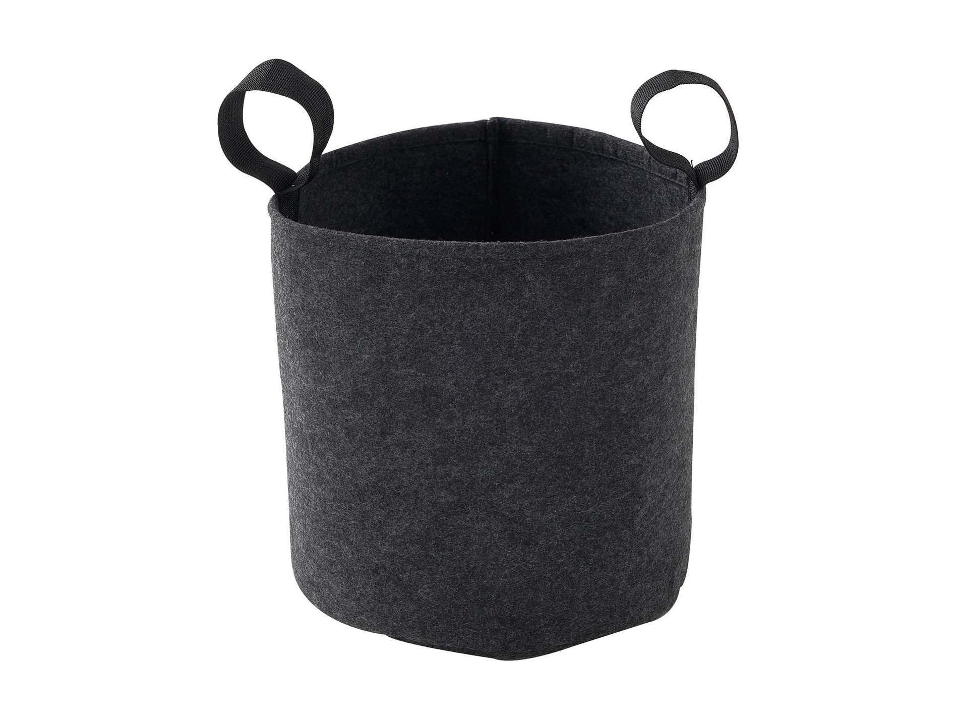 Bac à fleurs feutre Ø15cm gris anthracite