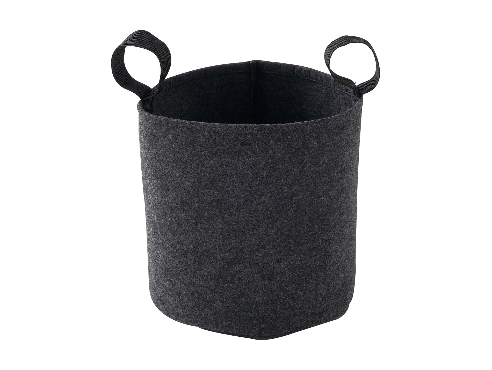 Bac à fleurs feutre Ø25 cm gris anthracite
