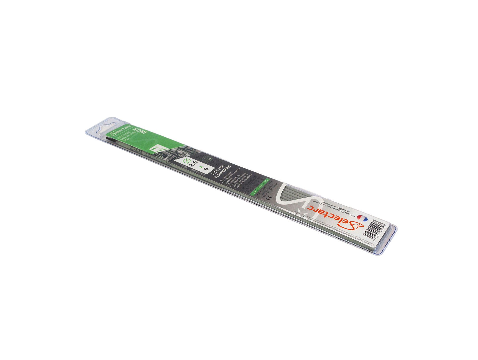 Electrode inox 316L SELECTARC Ø2,5mm x L.350mm x9