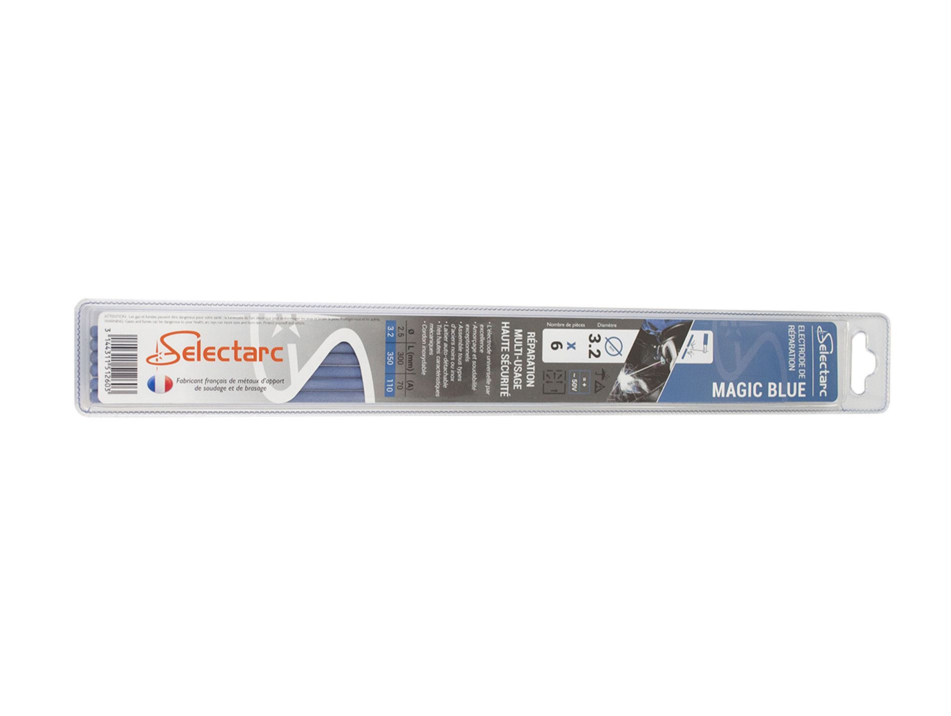 Électrodes acier Magic Blue Ø3,2mm SELECTARC x6