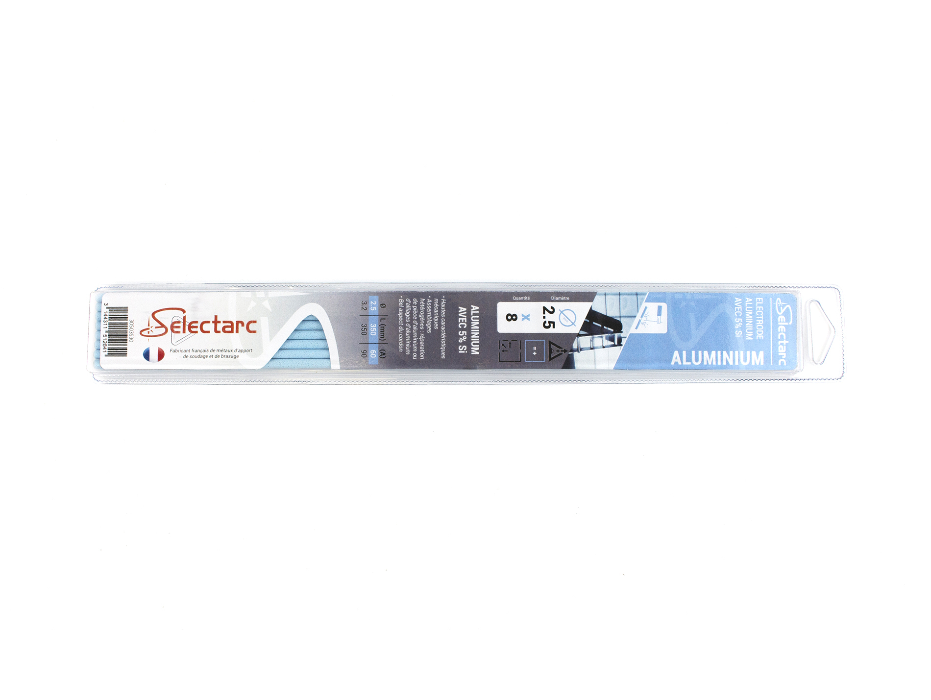 Electrode aluminium SELECTARC Ø2,5mm x L.350mm x8