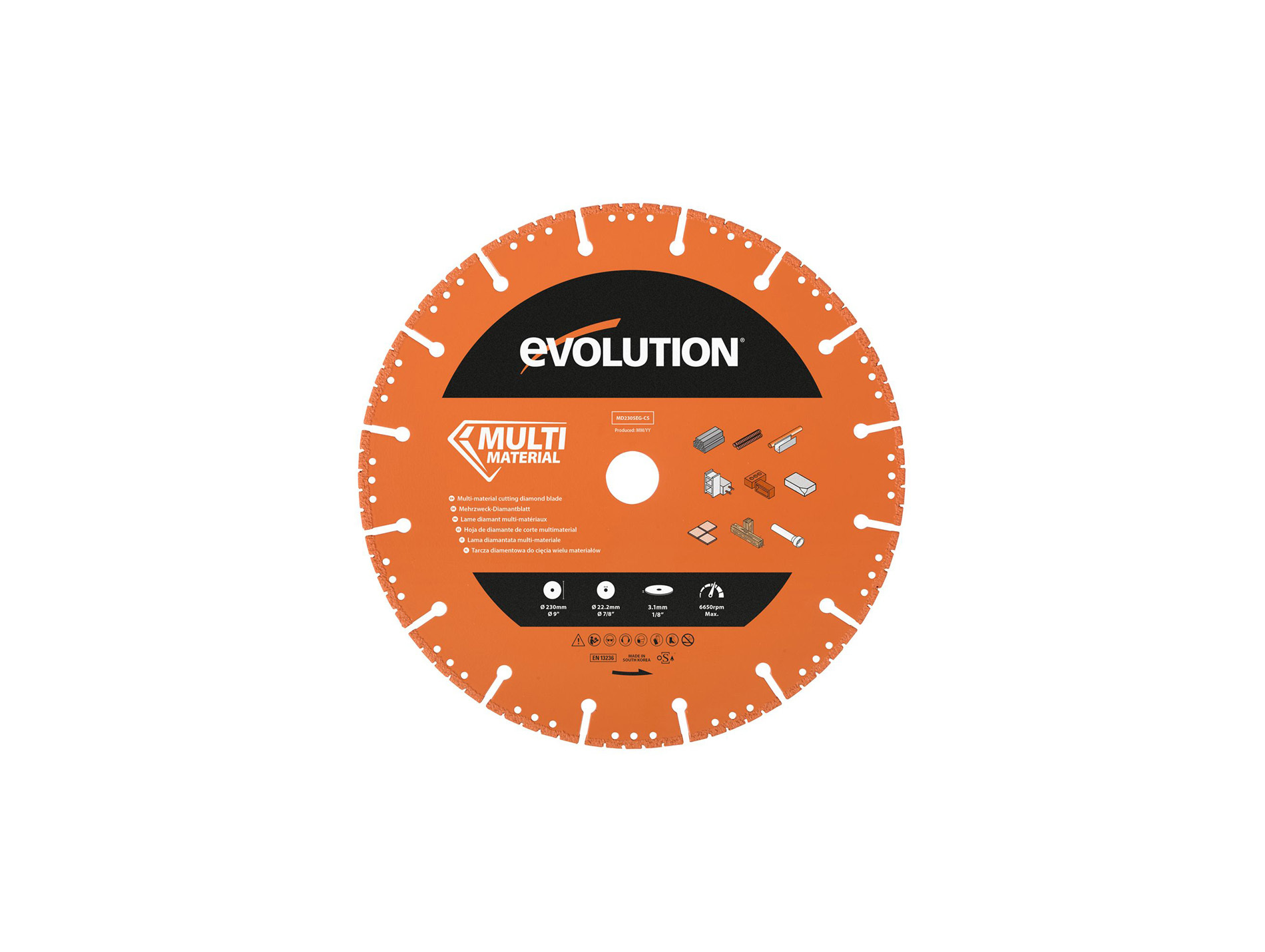 Lame multi-matériaux 230mm pour découpeuse Evolution