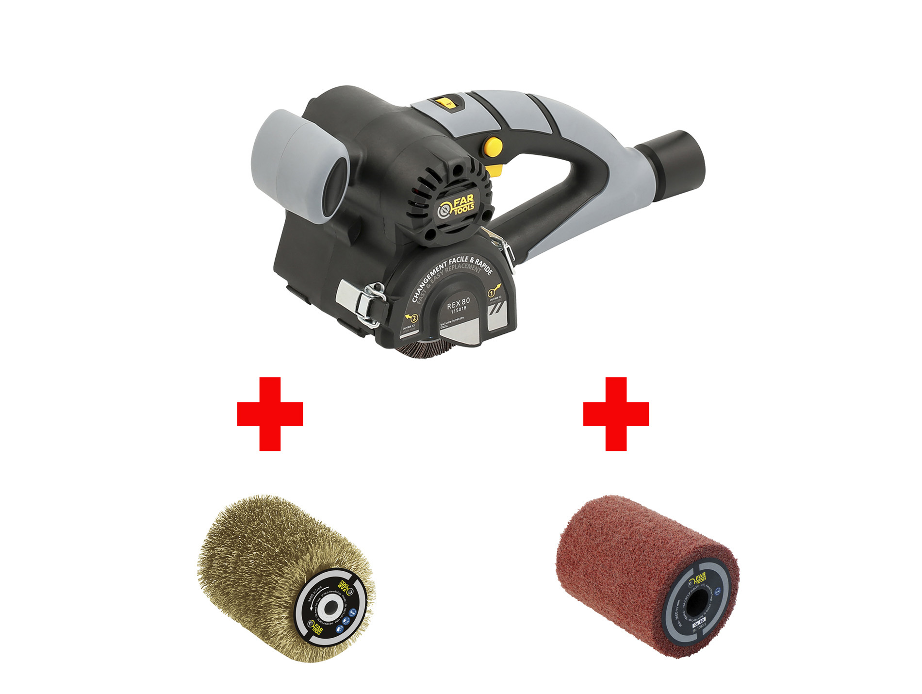 Rénovateur compact REX 80 FARTOOLS + 2 brosses