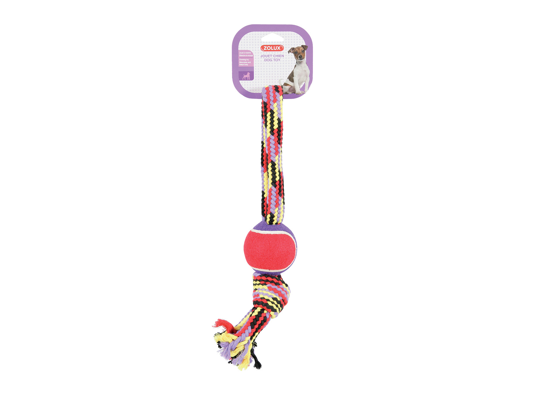 Jouet chien ZOLUX corde tennis poignée 40cm