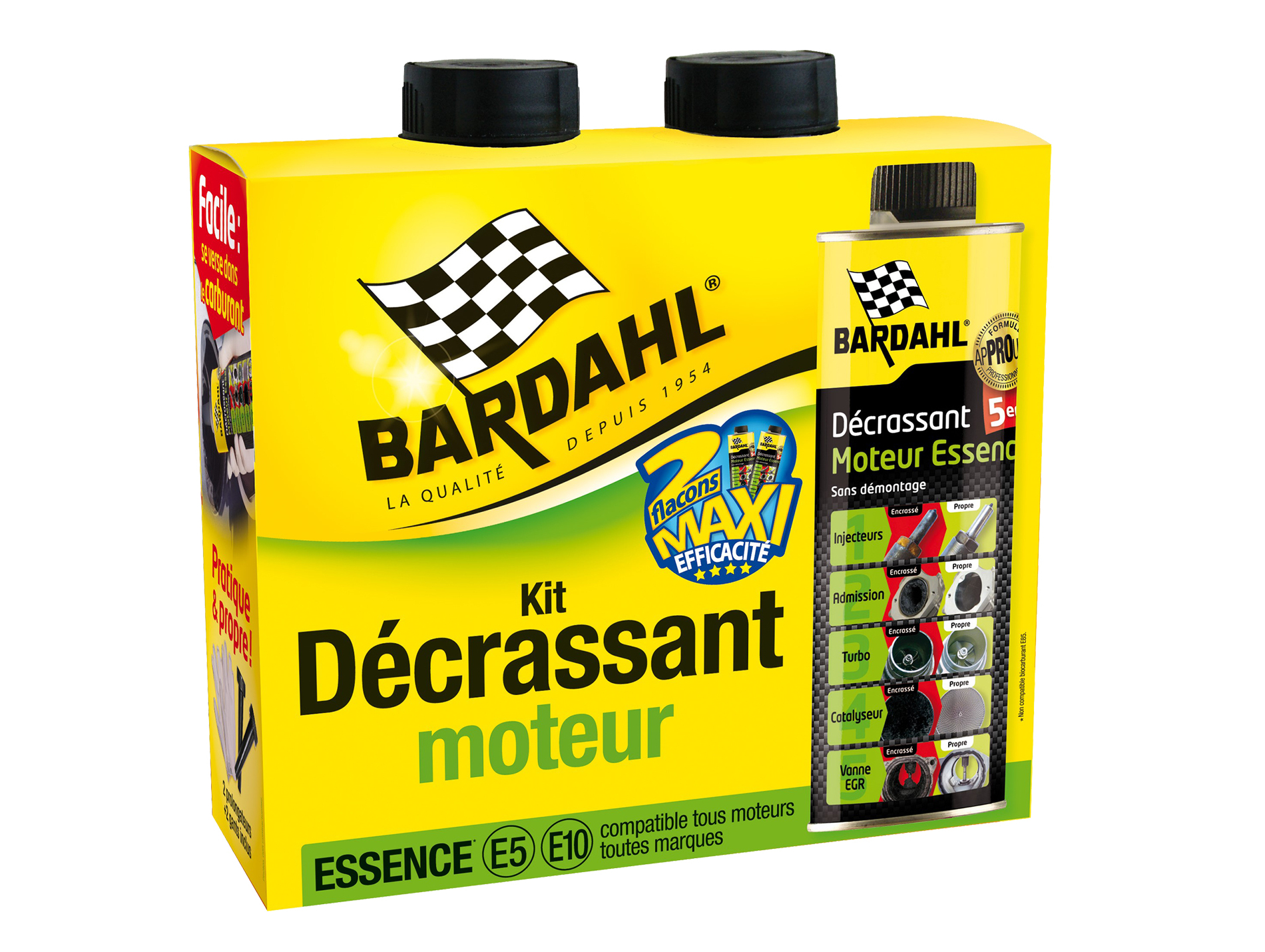 Kit décrassant 5en1 BARDAHL 300ml moteur essence