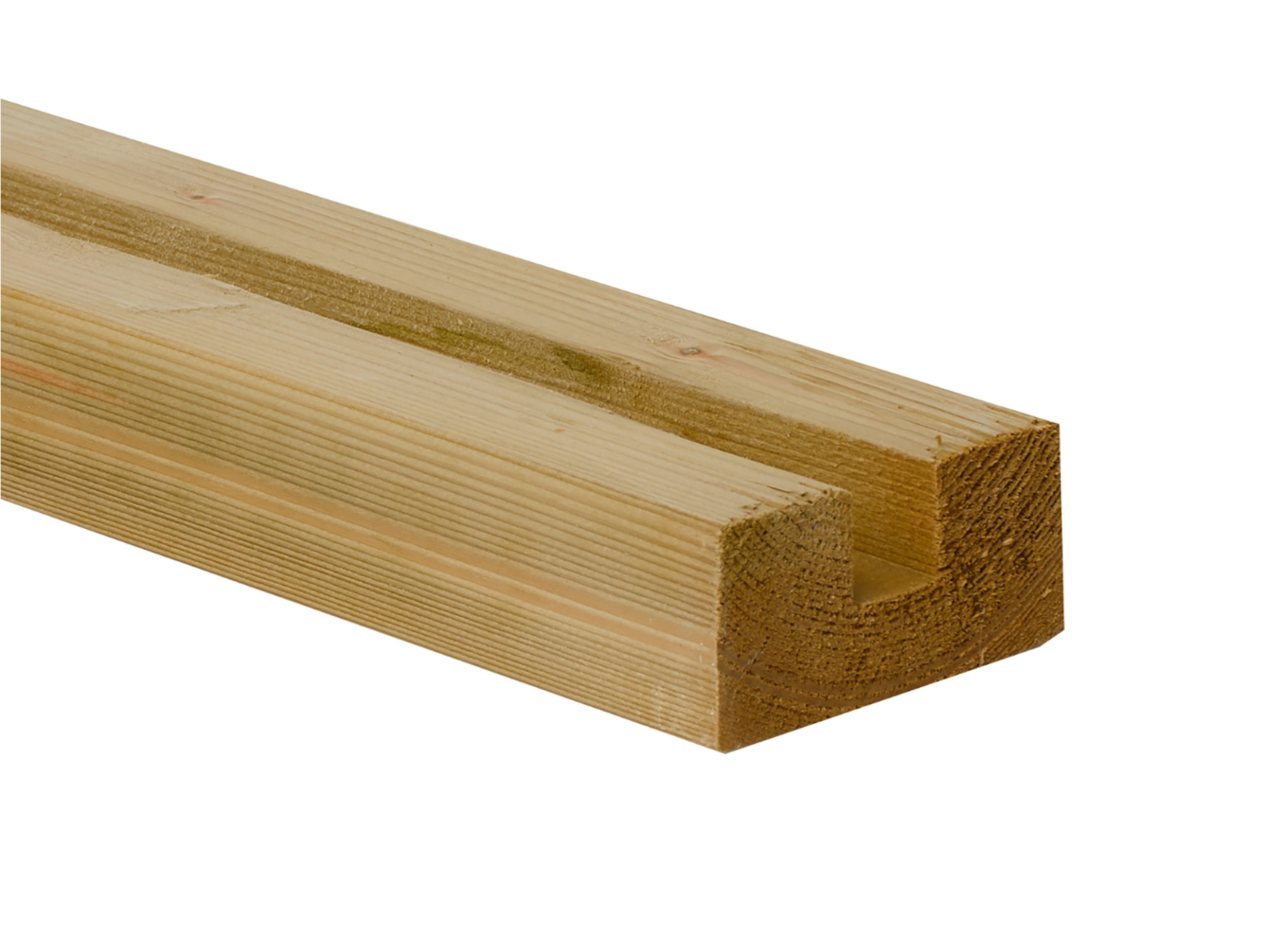 Demi-poteau 1 rainure cloture bois 45x90mm L.240cm vert