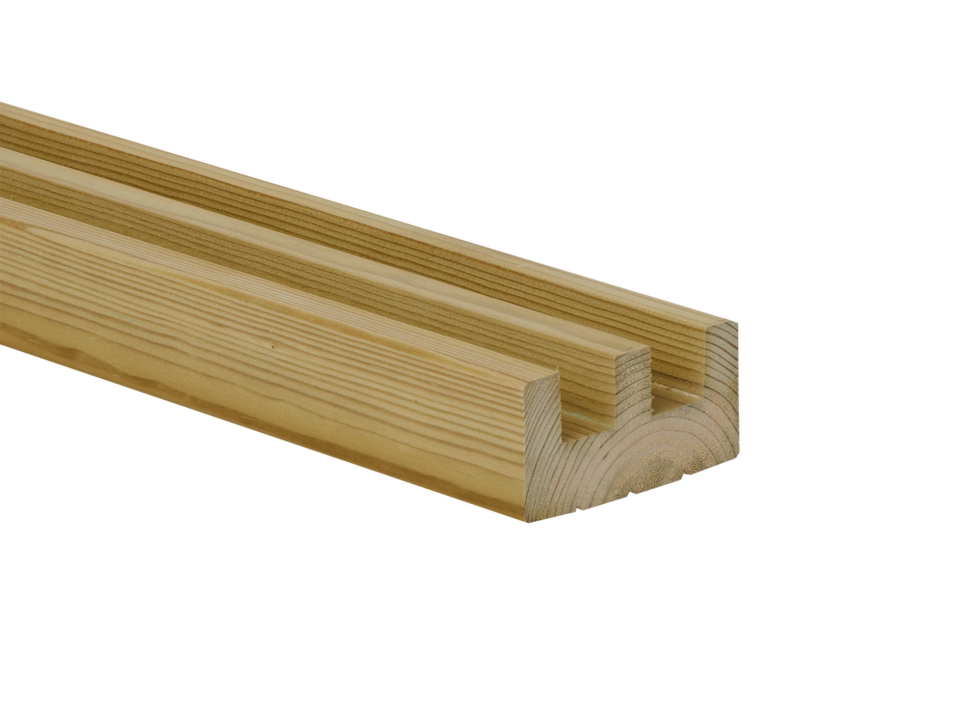 Demi-poteau 2 rainures cloture bois 45x70mm L.240cm vert