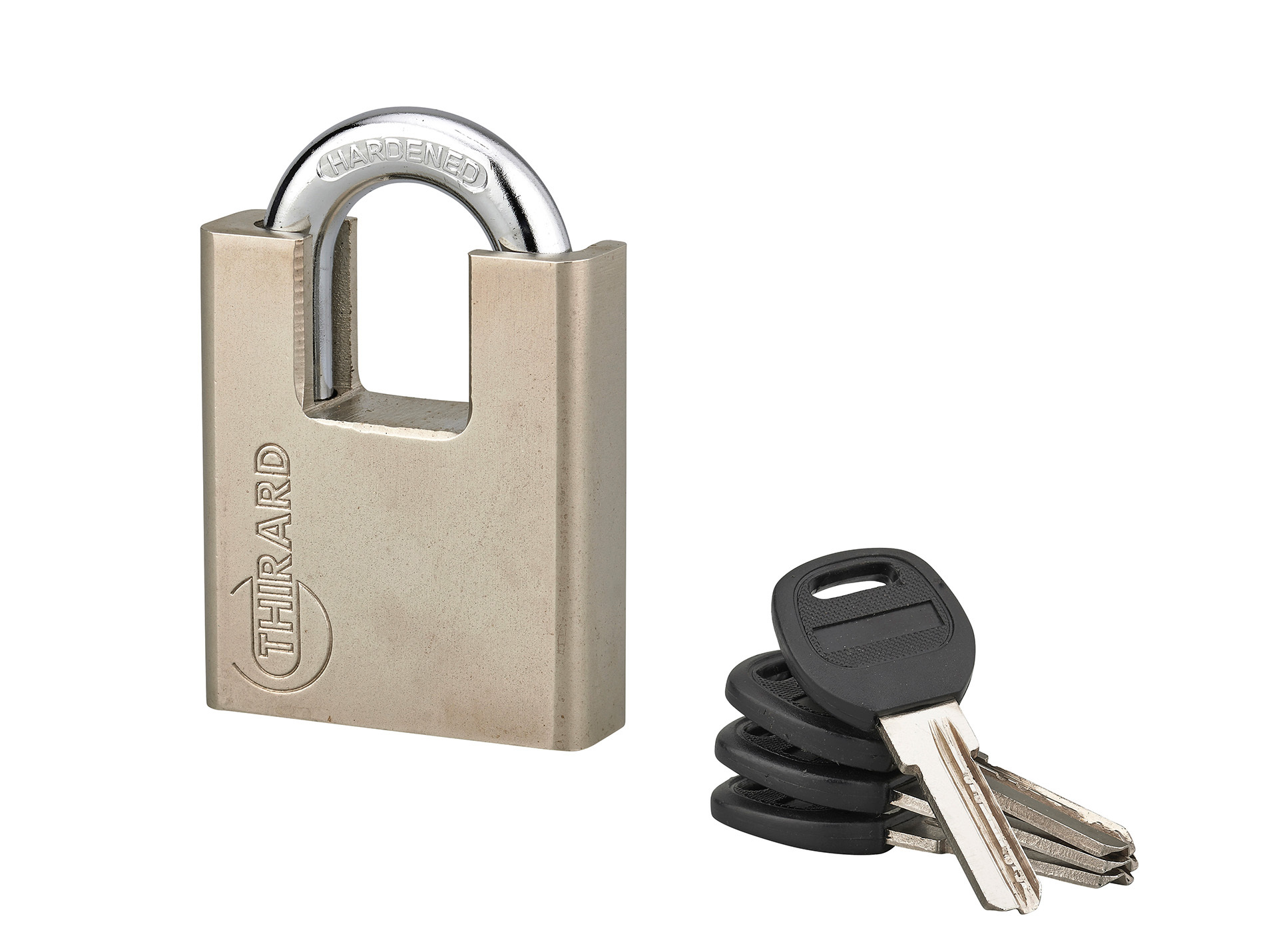 Cadenas à clé avec anse protégée THIRARD Quadra l.6cm