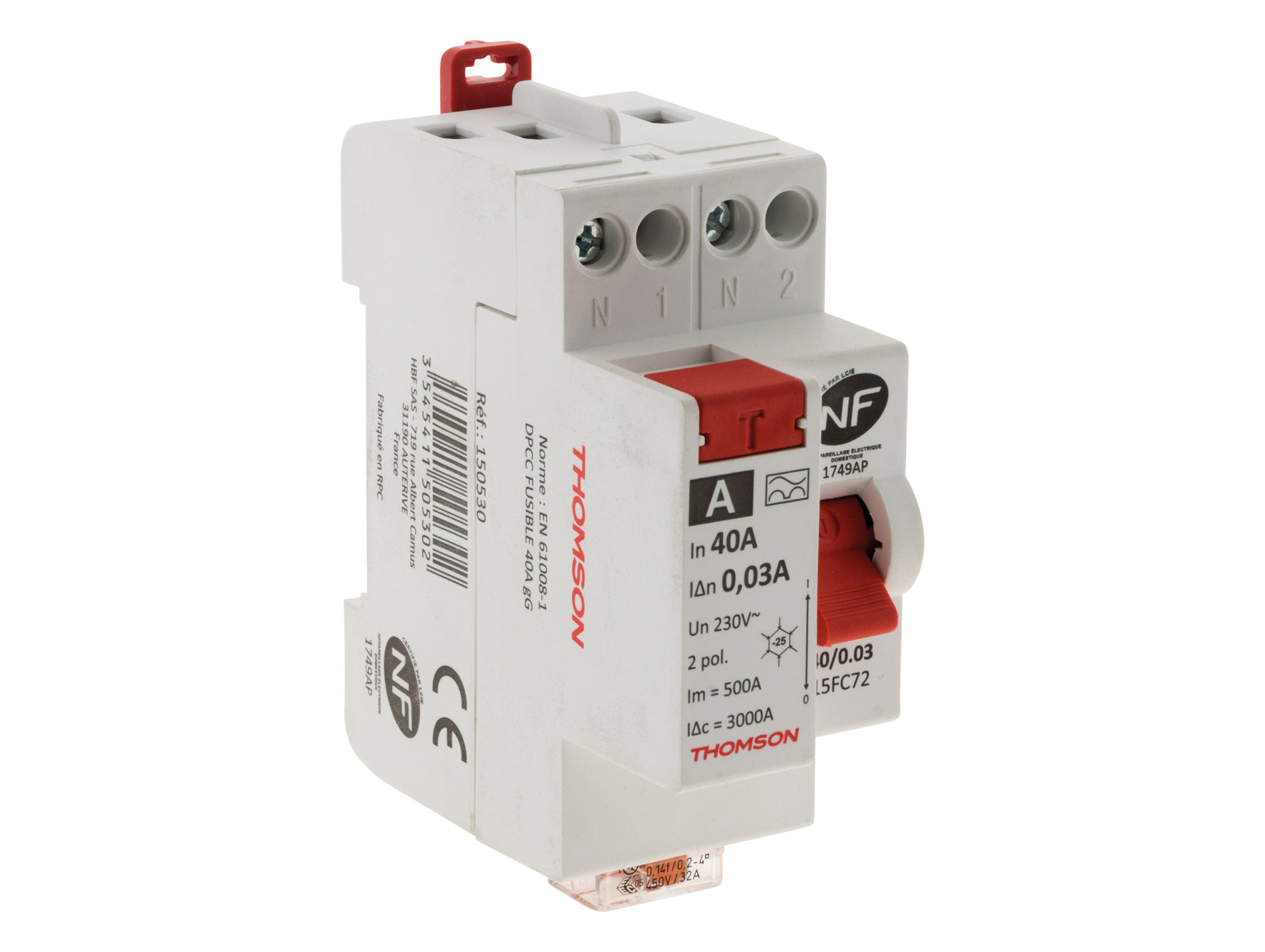 Interrupteur différentiel type A 2x40A 30mA