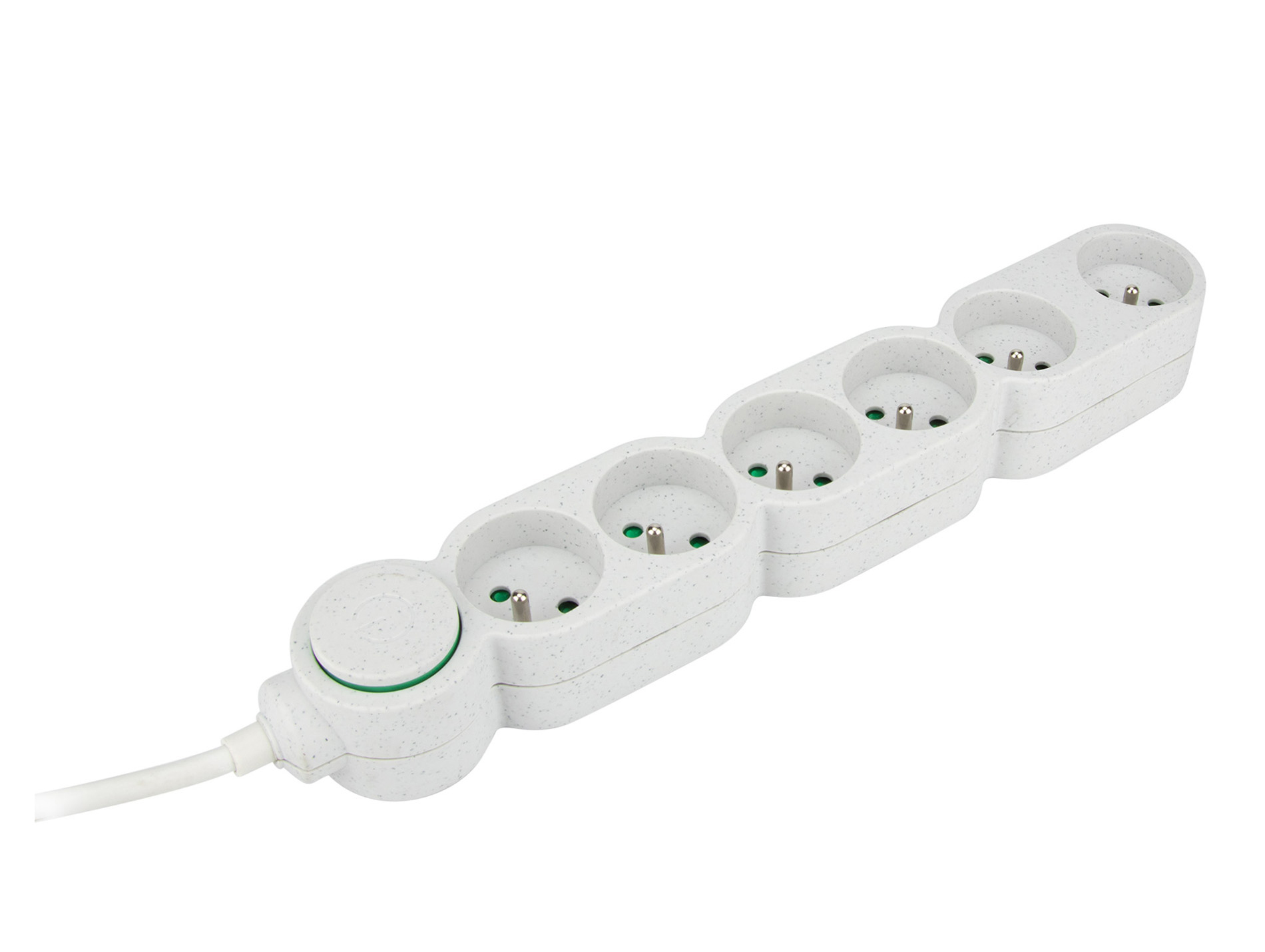 Bloc home 6 prises + fiche extraplate blanc