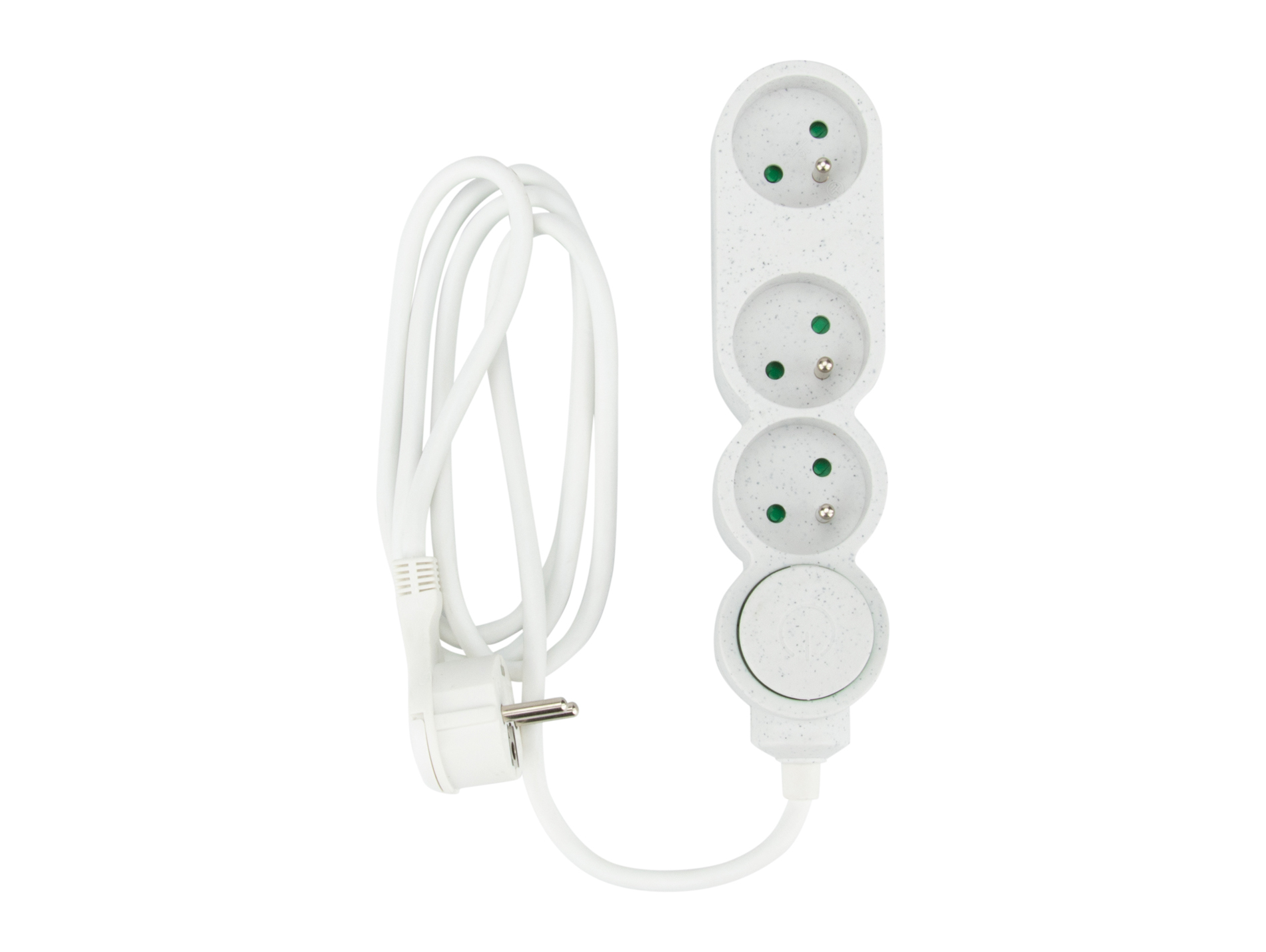 Bloc home 3 prises + fiche extraplate blanc