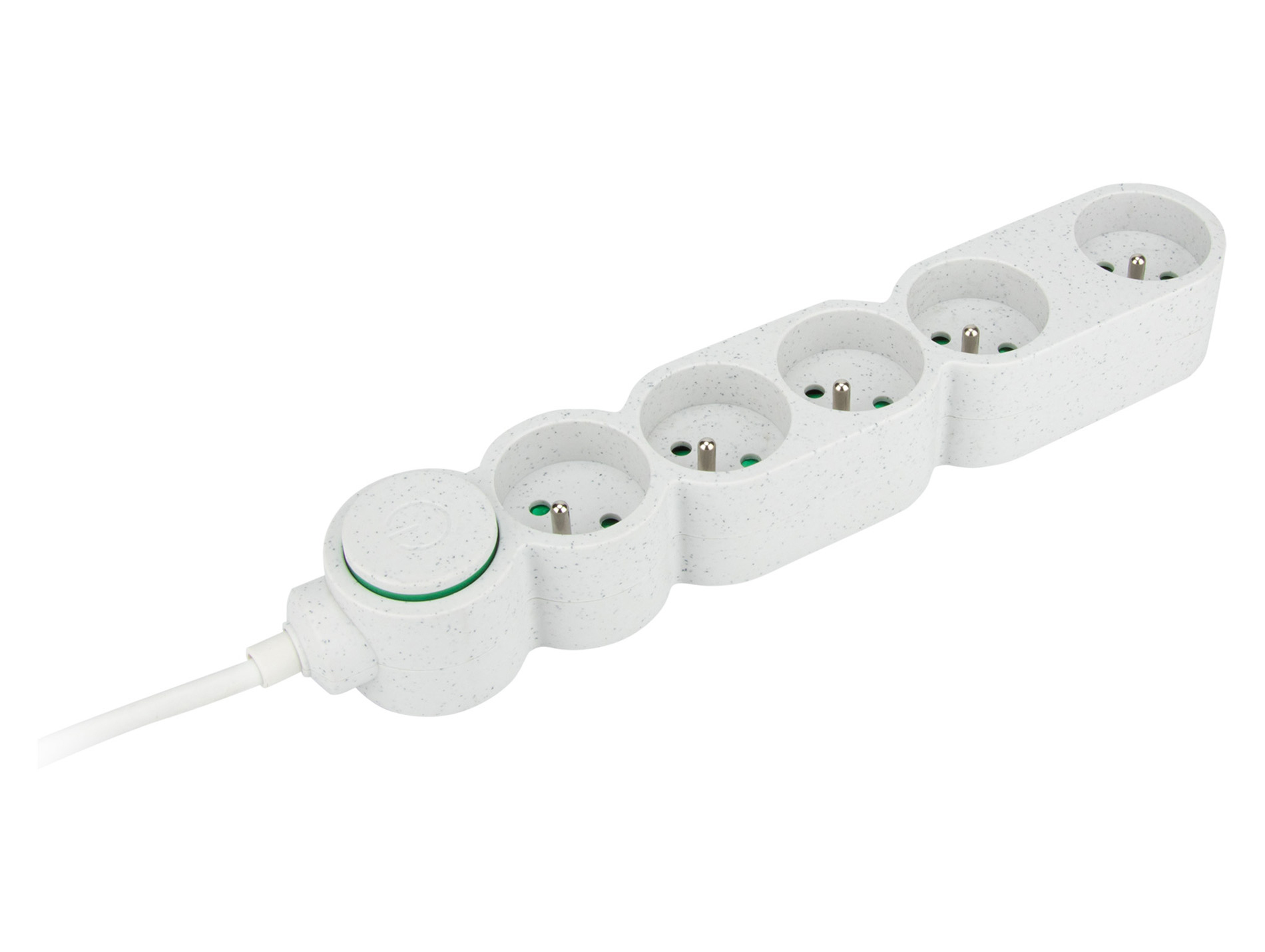 Bloc home 5 prises + fiche extraplate blanc
