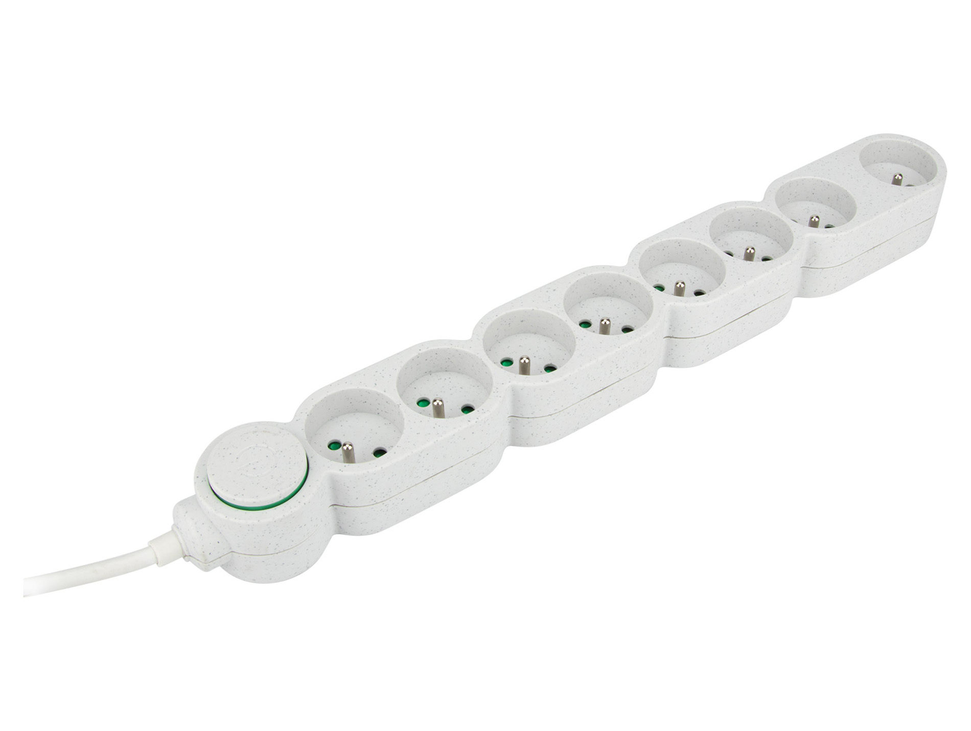 Bloc home 8 prises + fiche extraplate blanc