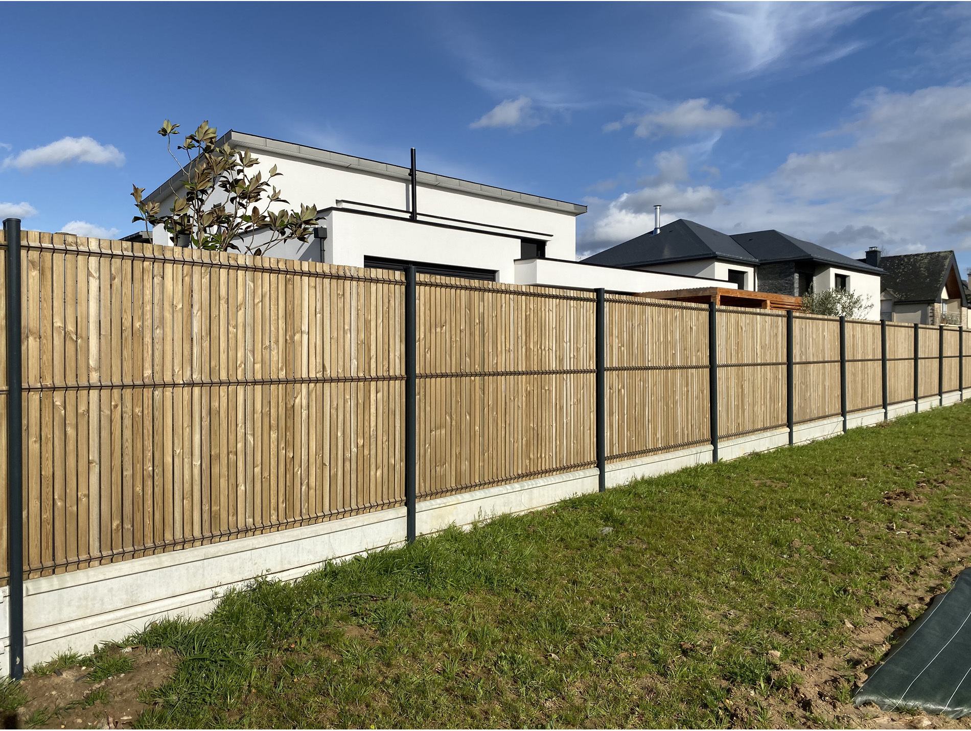 Kit occultant panneau bois L.2,50 x h.1,53m pin 8mm