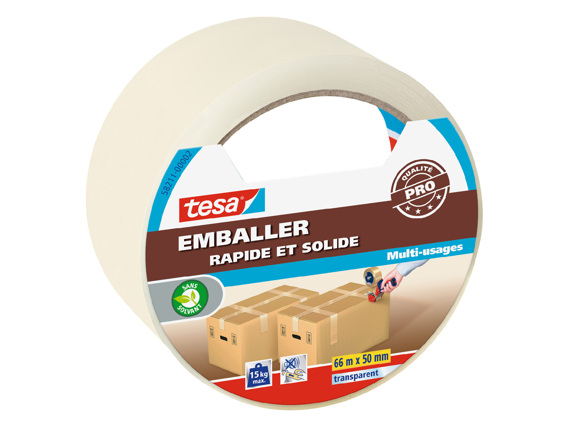 Adhésif TESA Emballer multi-usages transparent l.50mm x L.66m