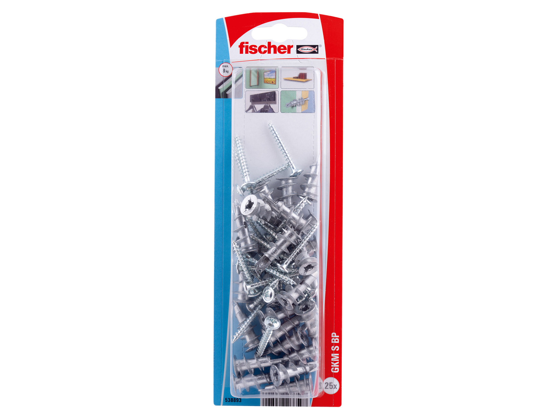 Chevilles autoperceuse avec vis FISCHER Ø4,5mm L.31mm x25