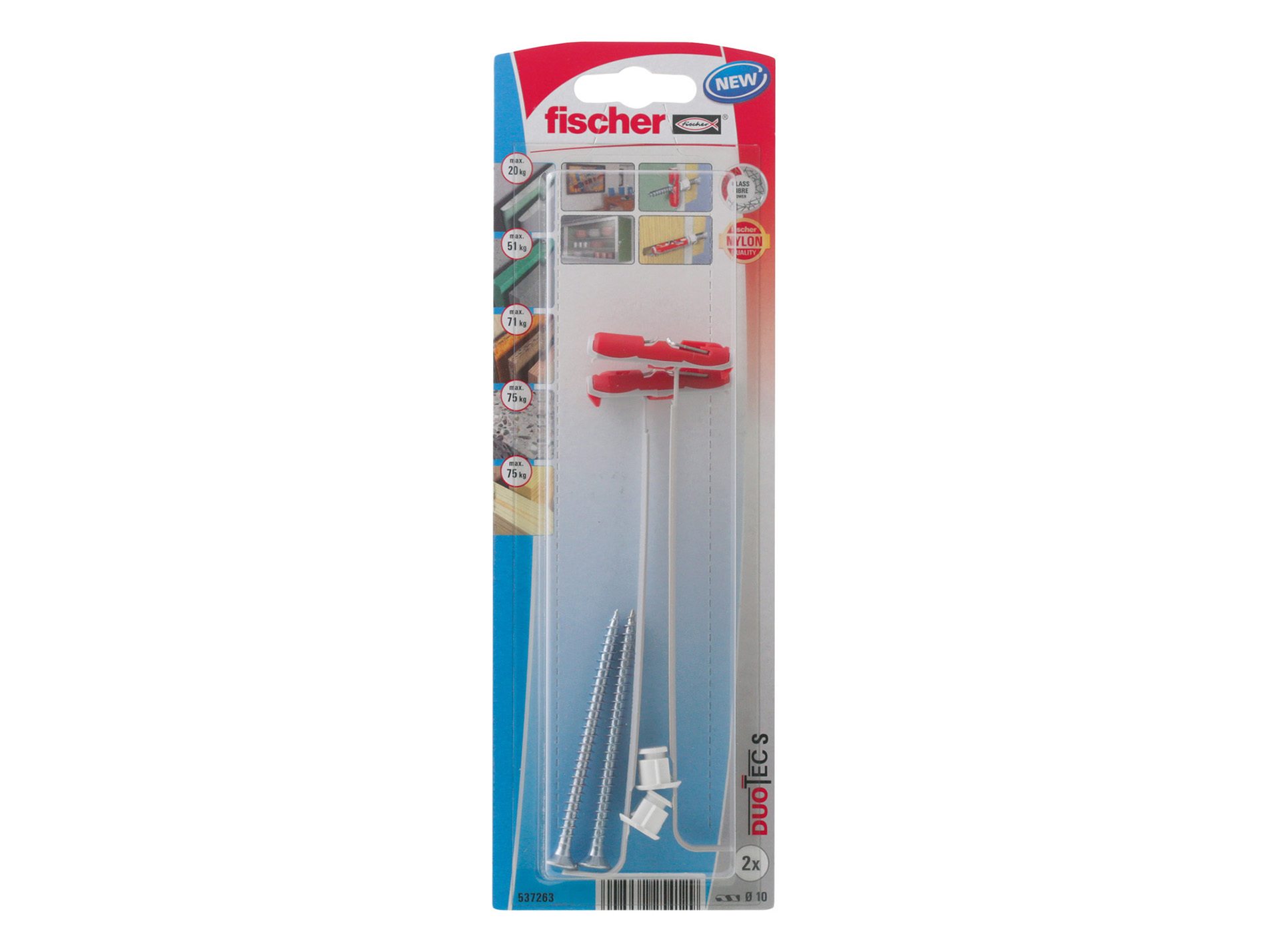 Chevilles à bascule DuoTec avec vis FISCHER Ø10mm L.50mm x2