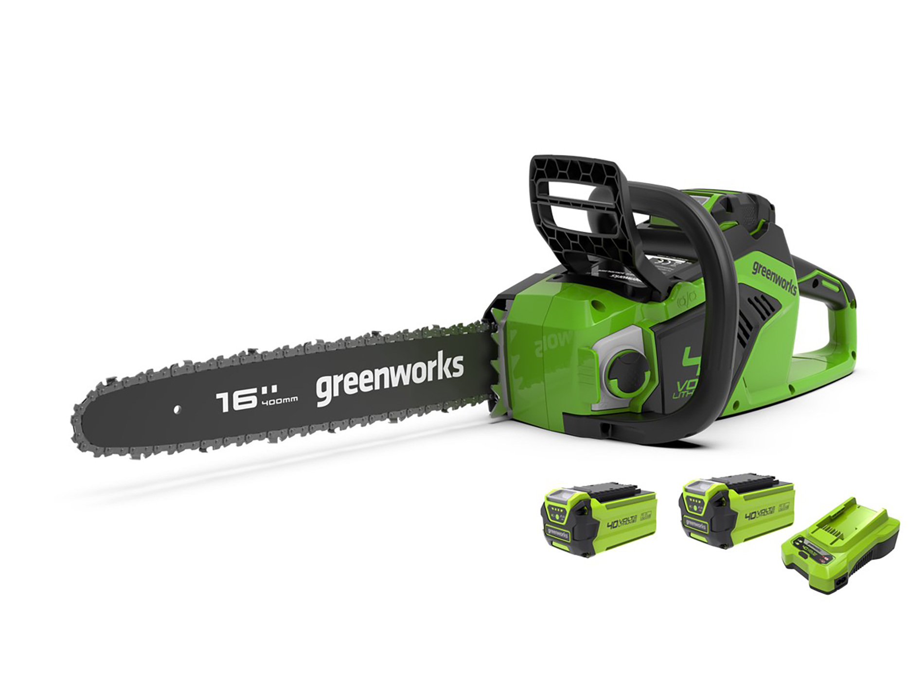 Tronçonneuse à batterie GREENWORKS GD40CS18 l.40cm 40V B+C