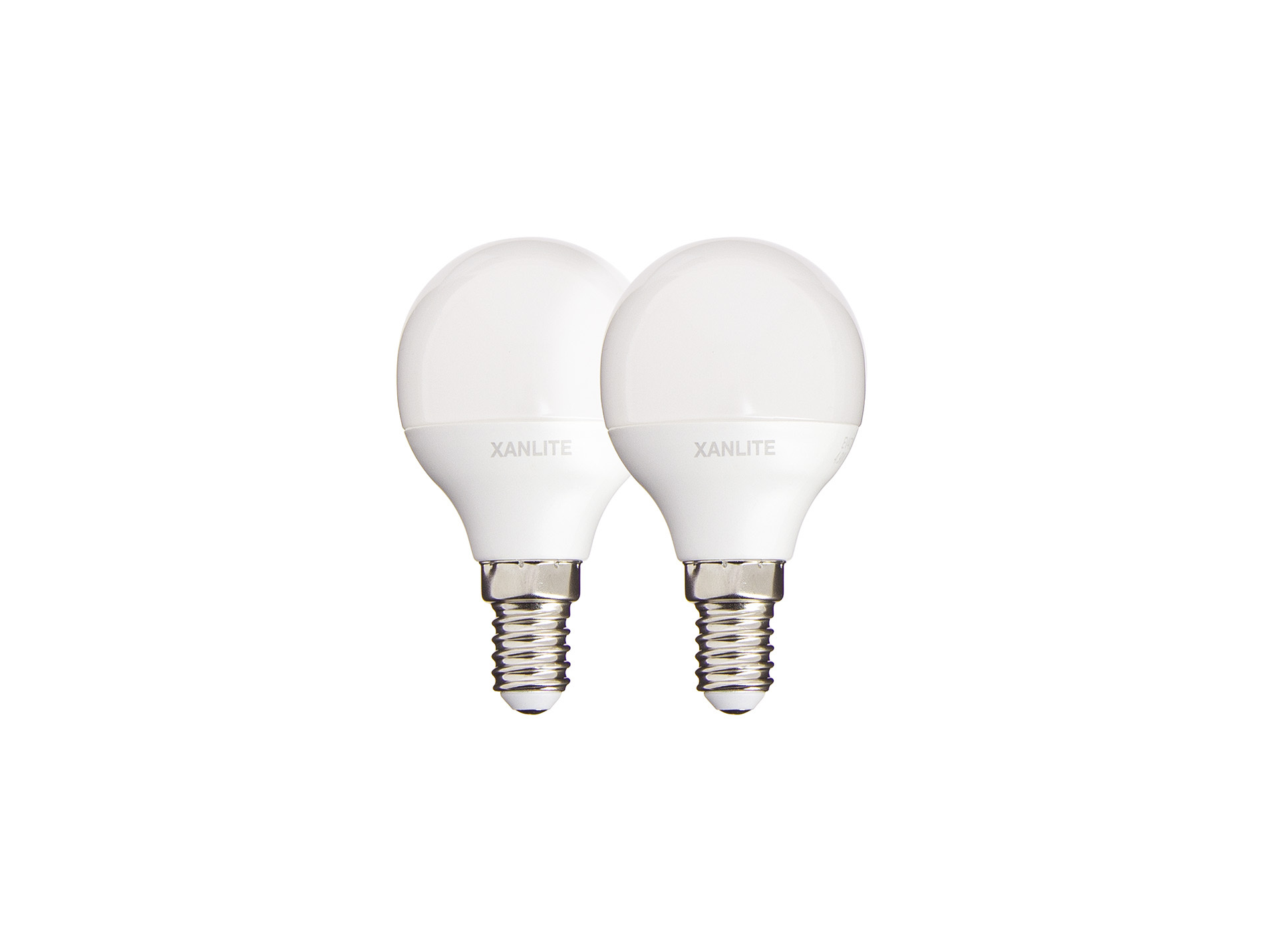 Ampoule LED XANLITE P45 E14 5,5W 470lm 4000K x2