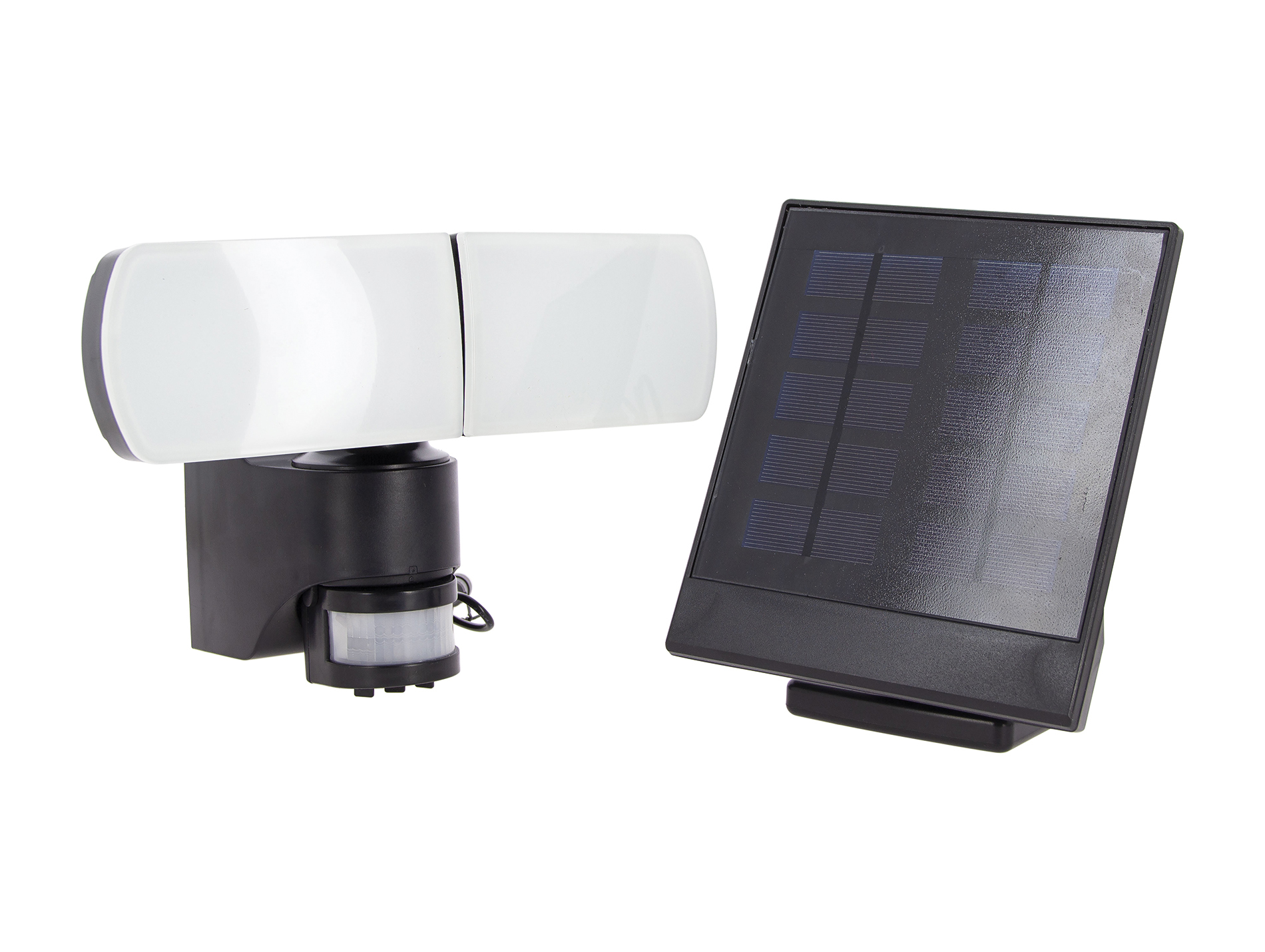 Projecteur mural solaire blanc IP44 1500lm + détecteur