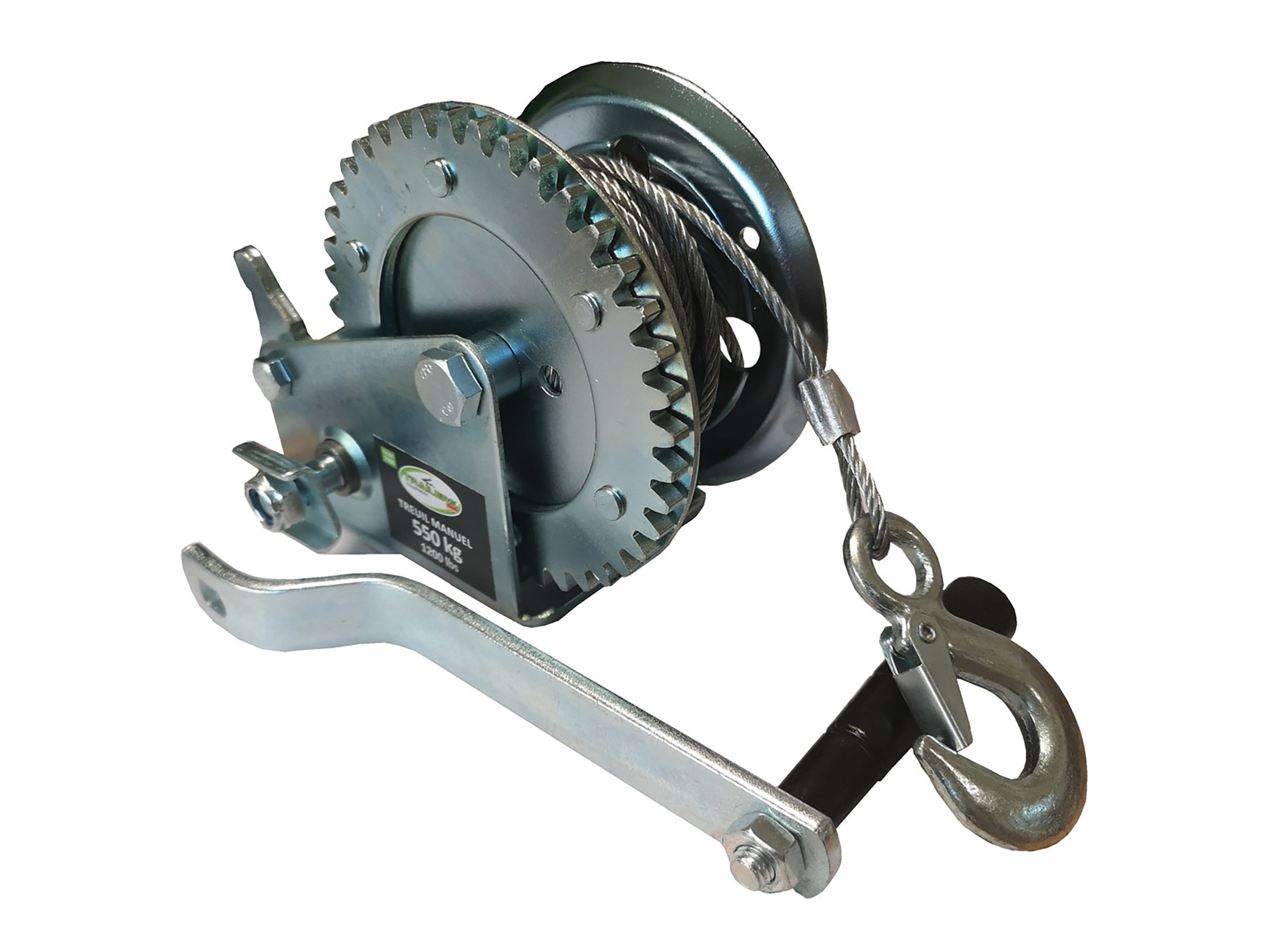Treuil de halage manuel 550kg TRAILERS à câble 10m