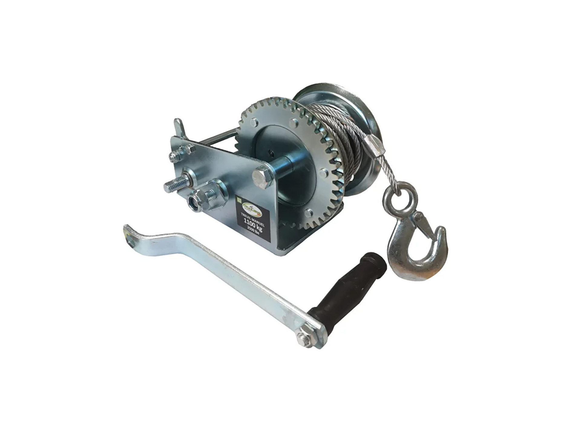 Treuil de halage manuel 1100kg TRAILERS à câble 10m